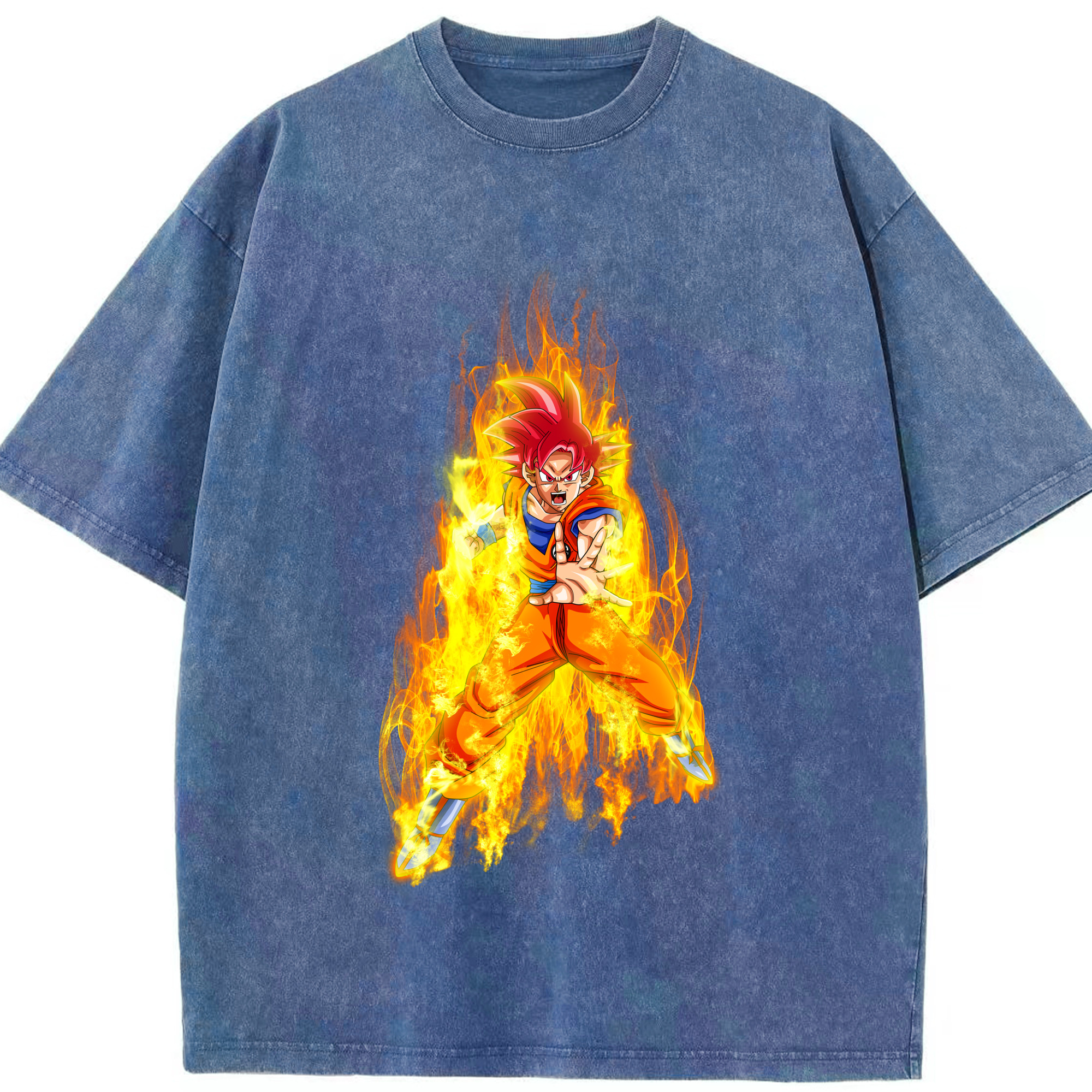 （画像用） ドラゴンボール 孫悟空（そん ごくう）Son Goku カカロット DRAGON BALL Kakarotto 綿100% ヴィンテージ風 半袖Tシャツ（フロントプリント）