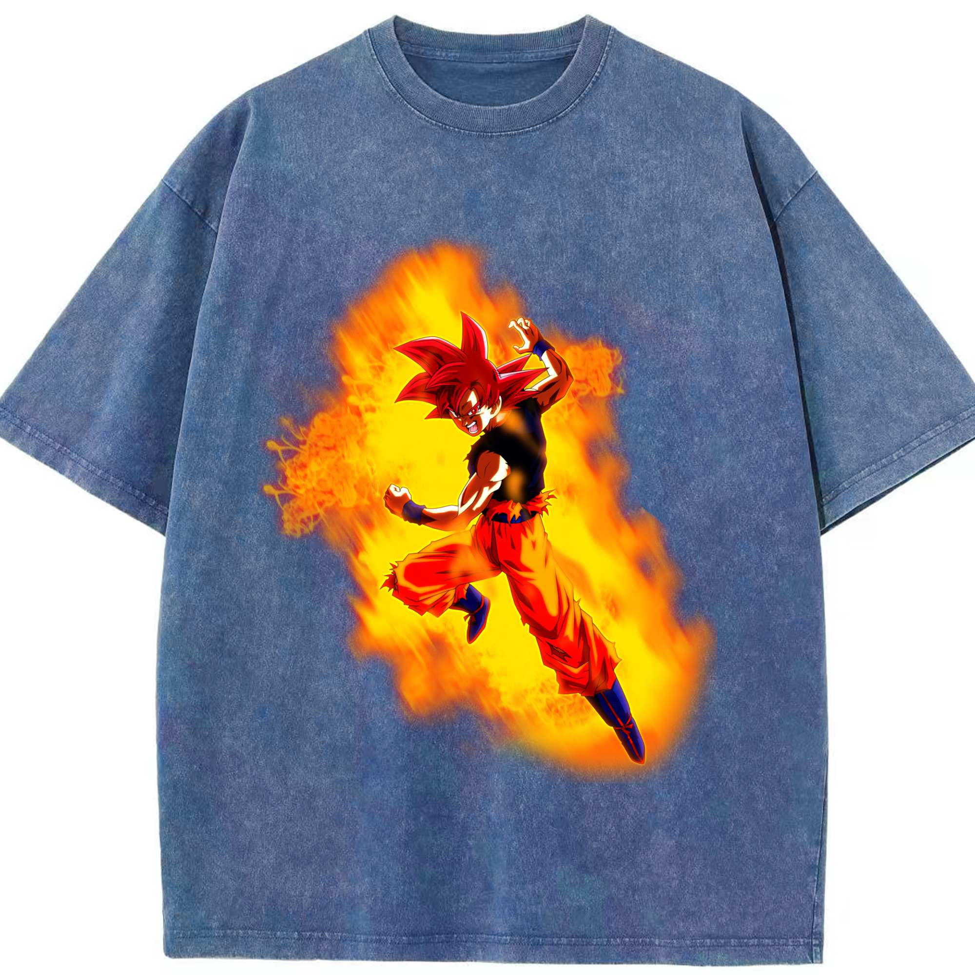 （画像用） ドラゴンボール 孫悟空（そん ごくう）Son Goku カカロット DRAGON BALL Kakarotto 綿100% ヴィンテージ風 半袖Tシャツ（フロントプリント）