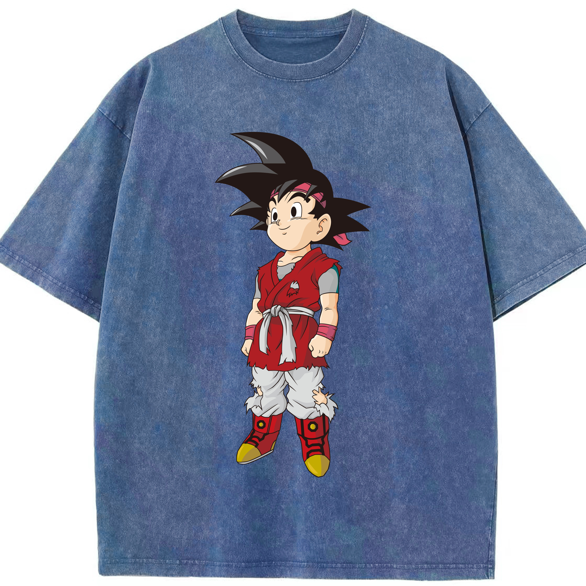 （画像用） ドラゴンボール 孫悟空（そん ごくう）Son Goku カカロット DRAGON BALL Kakarotto 綿100% ヴィンテージ風 半袖Tシャツ（フロントプリント）