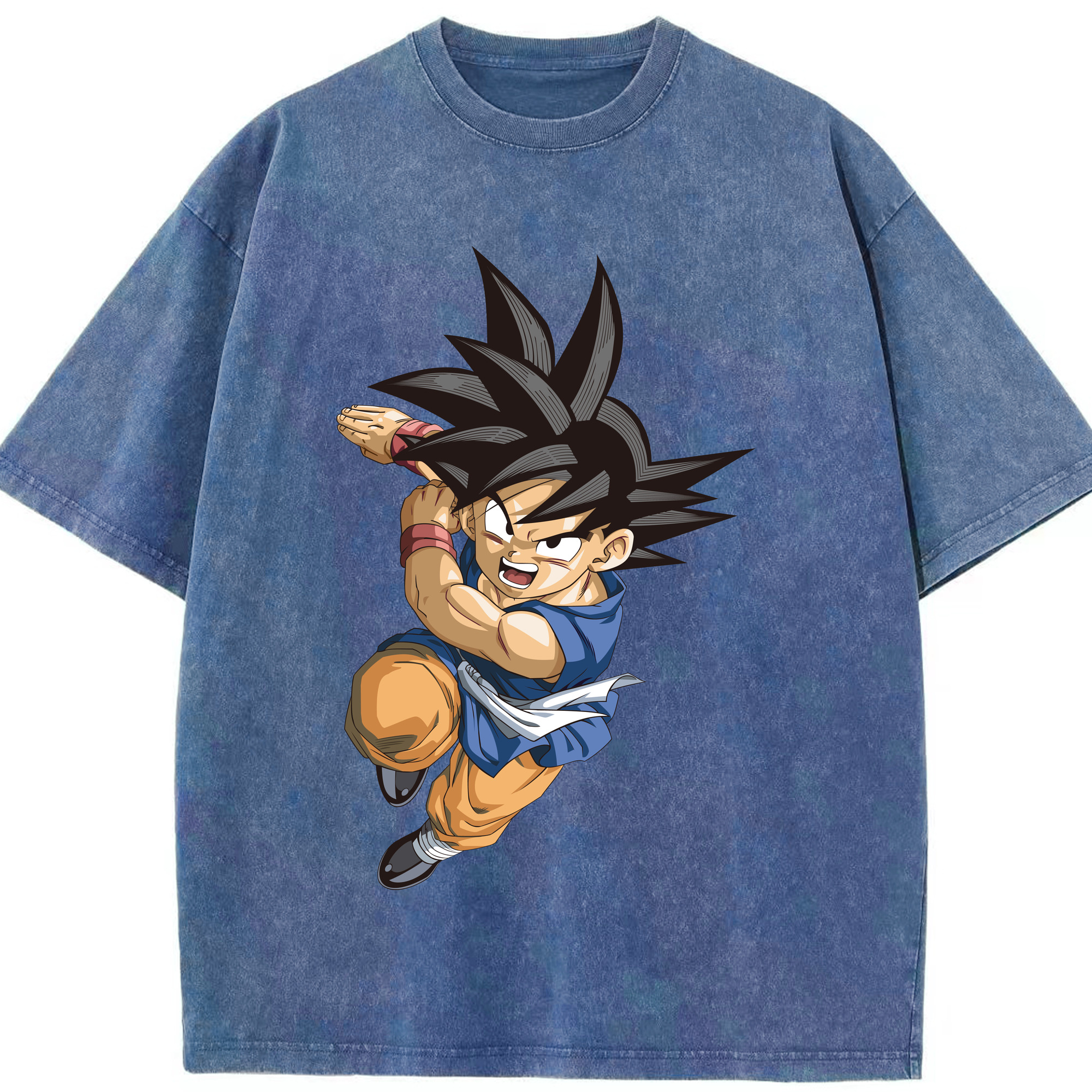 （画像用） ドラゴンボール 孫悟空（そん ごくう）Son Goku カカロット DRAGON BALL Kakarotto 綿100% ヴィンテージ風 半袖Tシャツ（フロントプリント）
