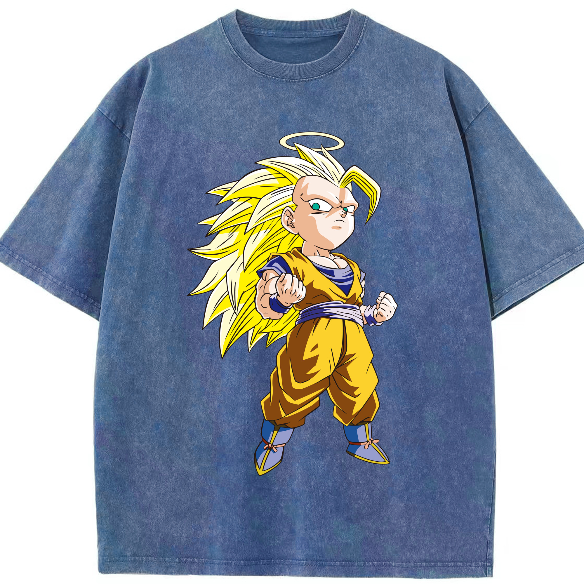 （画像用） ドラゴンボール 孫悟空（そん ごくう）Son Goku カカロット DRAGON BALL Kakarotto 綿100% ヴィンテージ風 半袖Tシャツ（フロントプリント）
