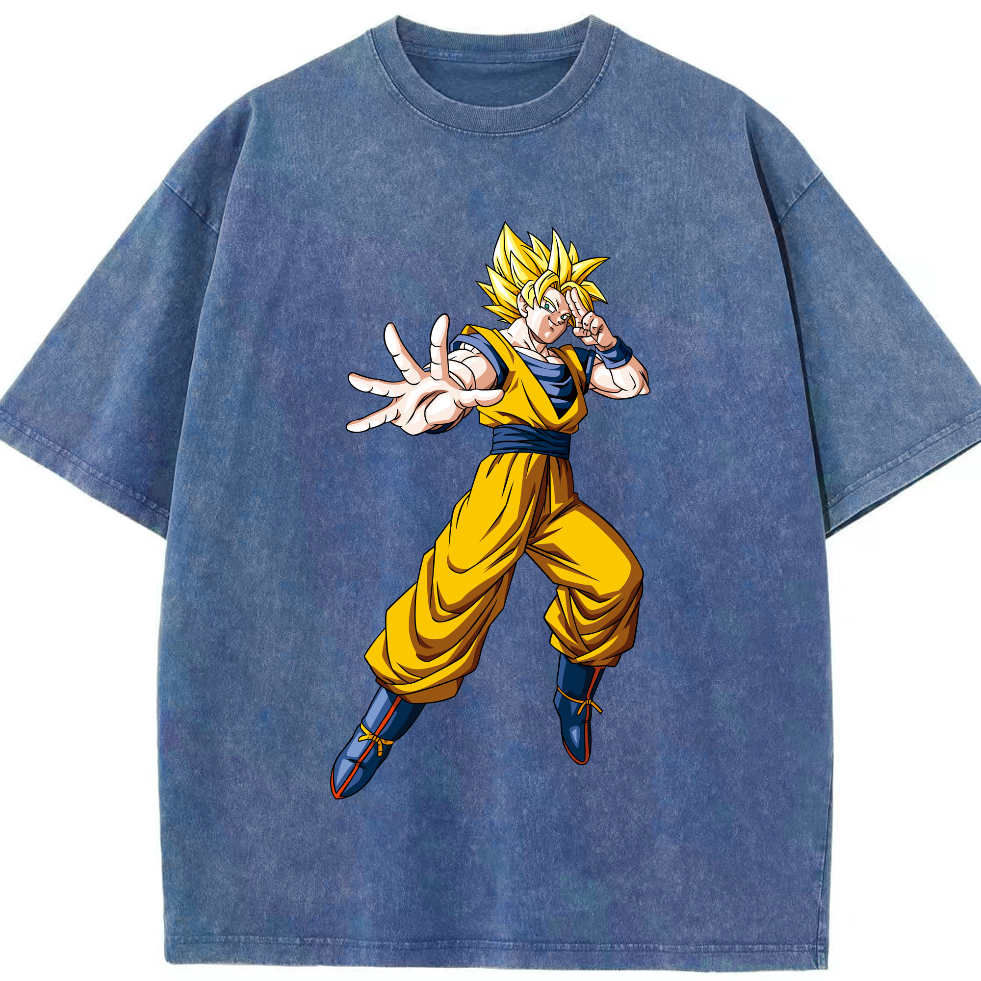 （画像用） ドラゴンボール 孫悟空（そん ごくう）Son Goku カカロット DRAGON BALL Kakarotto 綿100% ヴィンテージ風 半袖Tシャツ（フロントプリント）