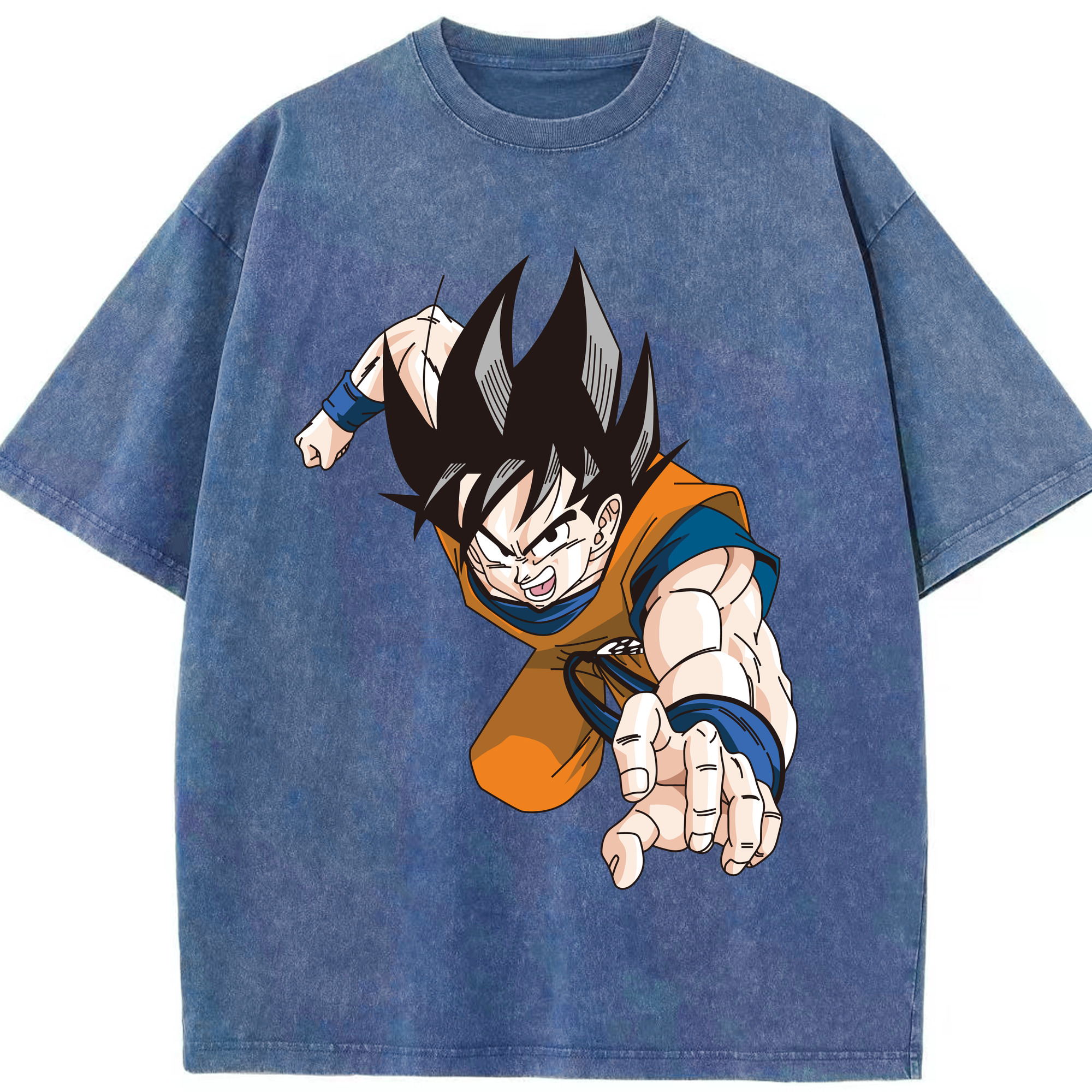 （画像用） ドラゴンボール 孫悟空（そん ごくう）Son Goku カカロット DRAGON BALL Kakarotto 綿100% ヴィンテージ風 半袖Tシャツ（フロントプリント）