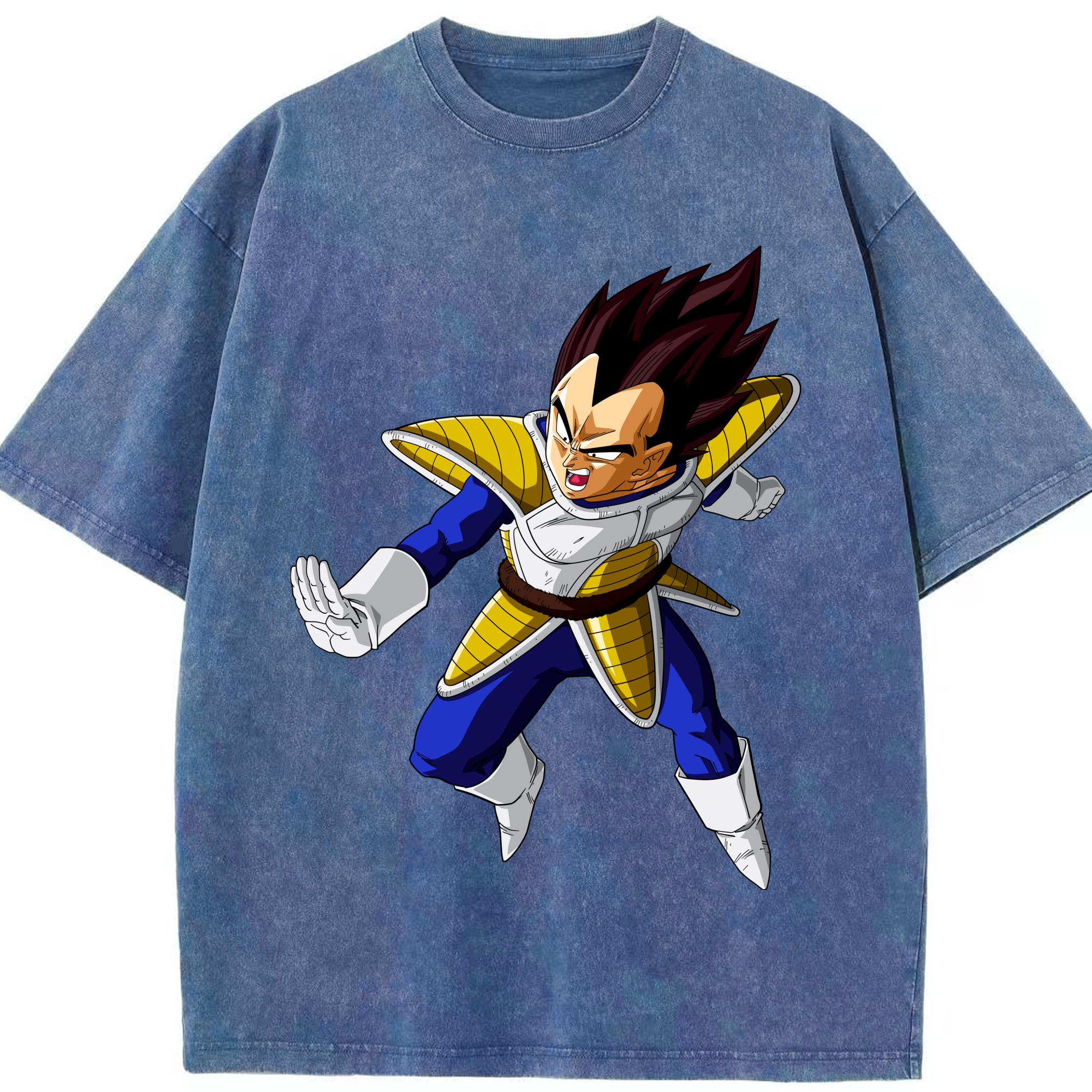 （画像用） ドラゴンボール ベジータ四世（Bejīta Yonsei）DRAGON BALL Vegeta IV 綿100% ヴィンテージ風 半袖Tシャツ（フロントプリント）