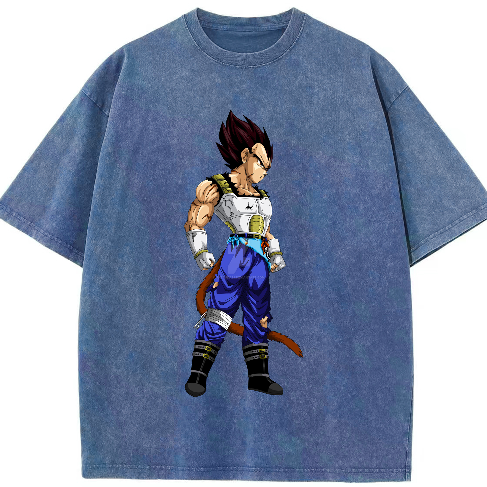 （画像用） ドラゴンボール ベジータ四世（Bejīta Yonsei）DRAGON BALL Vegeta IV 綿100% ヴィンテージ風 半袖Tシャツ（フロントプリント）