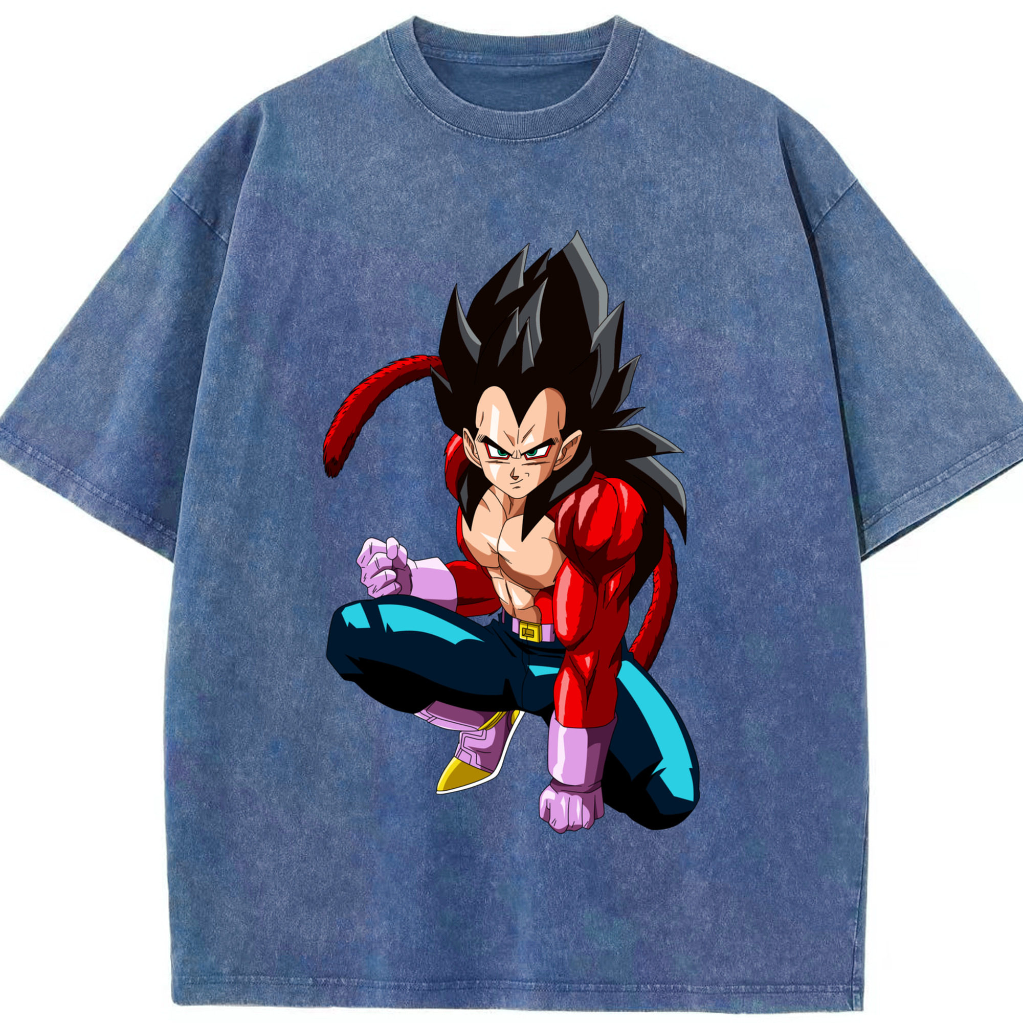 （画像用） ドラゴンボール ベジータ四世（Bejīta Yonsei）DRAGON BALL Vegeta IV 綿100% ヴィンテージ風 半袖Tシャツ（フロントプリント）