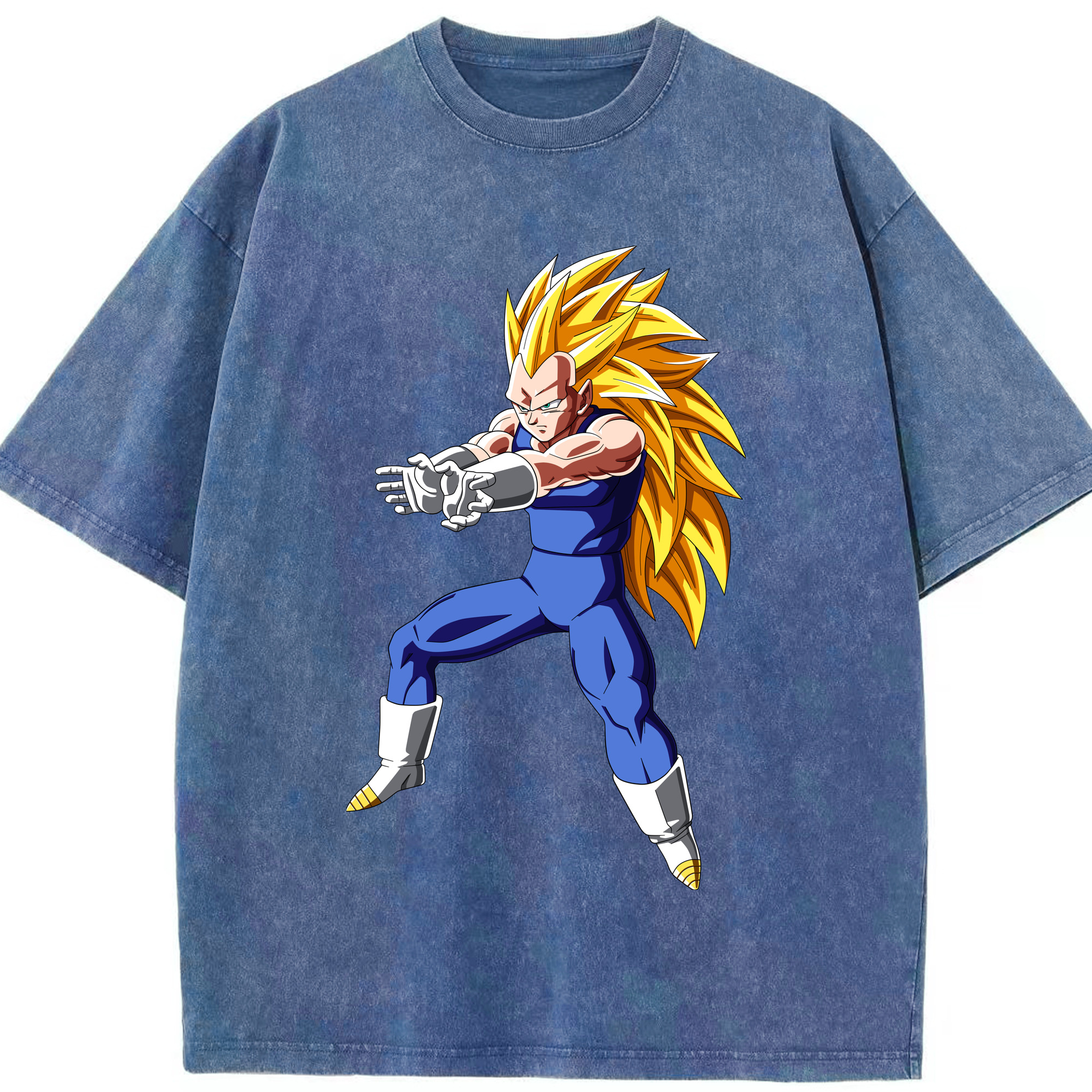 （画像用） ドラゴンボール ベジータ四世（Bejīta Yonsei）DRAGON BALL Vegeta IV 綿100% ヴィンテージ風 半袖Tシャツ（フロントプリント）