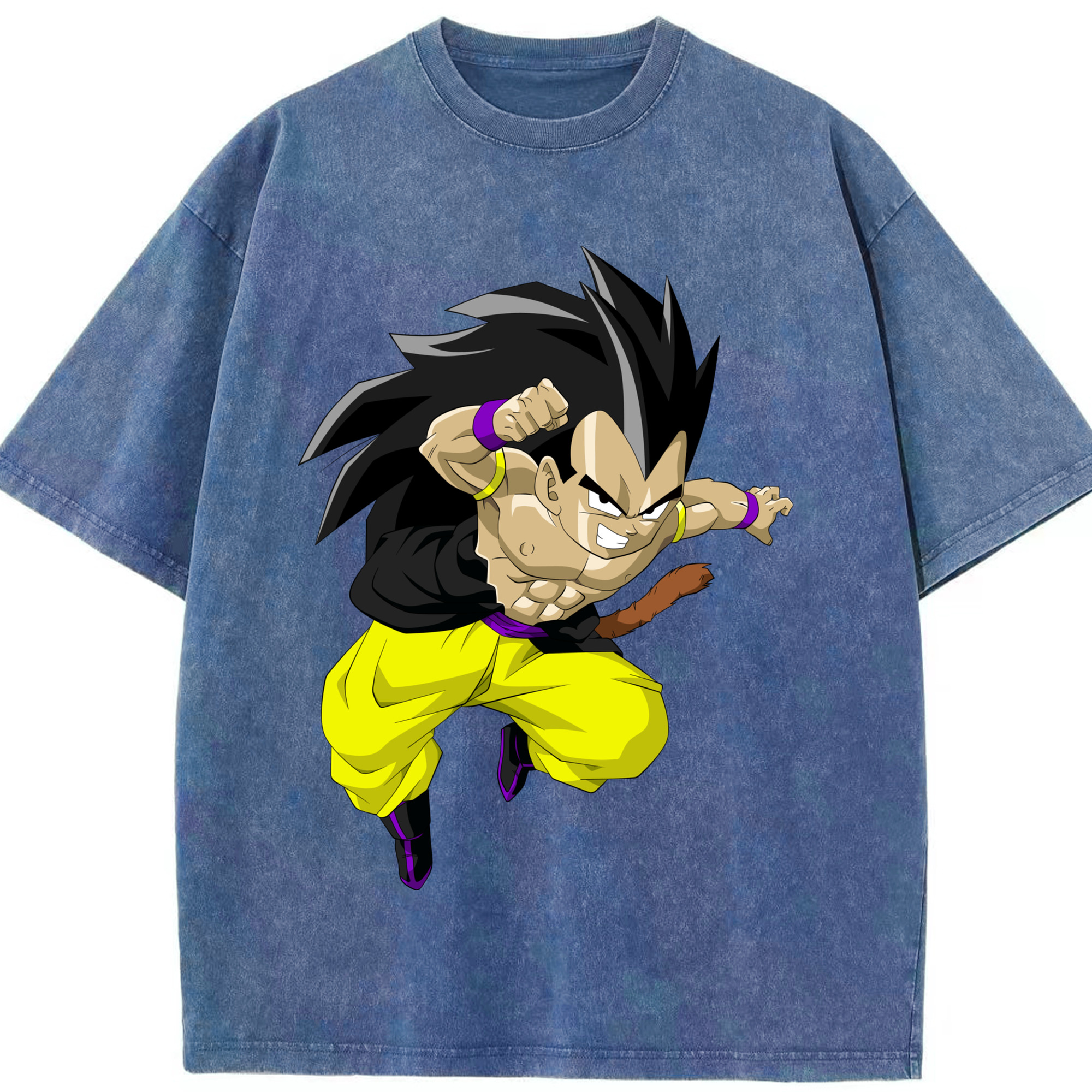 （画像用） ドラゴンボール ベジータ四世（Bejīta Yonsei）DRAGON BALL Vegeta IV 綿100% ヴィンテージ風 半袖Tシャツ（フロントプリント）