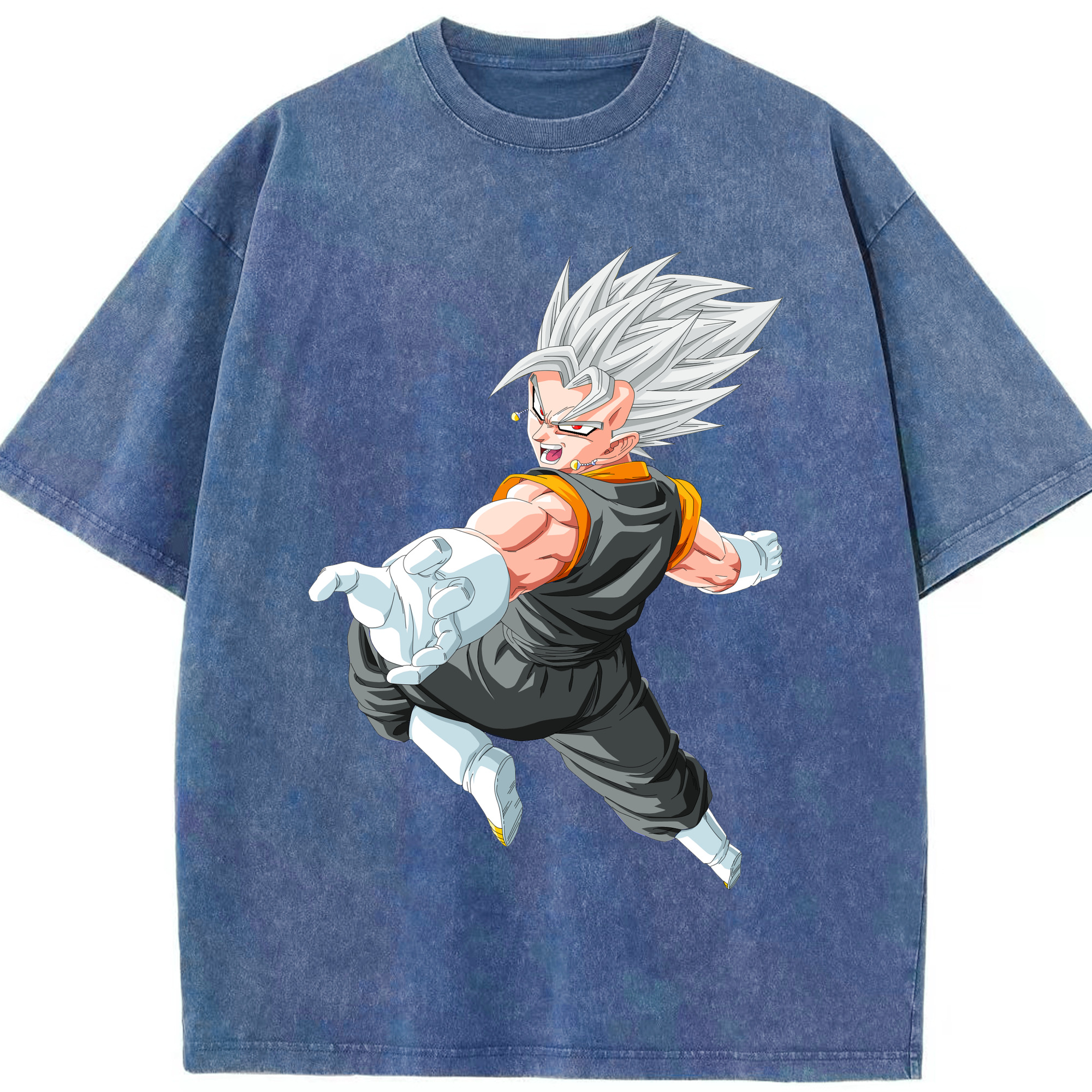（画像用） ドラゴンボール ベジータ四世（Bejīta Yonsei）DRAGON BALL Vegeta IV 綿100% ヴィンテージ風 半袖Tシャツ（フロントプリント）