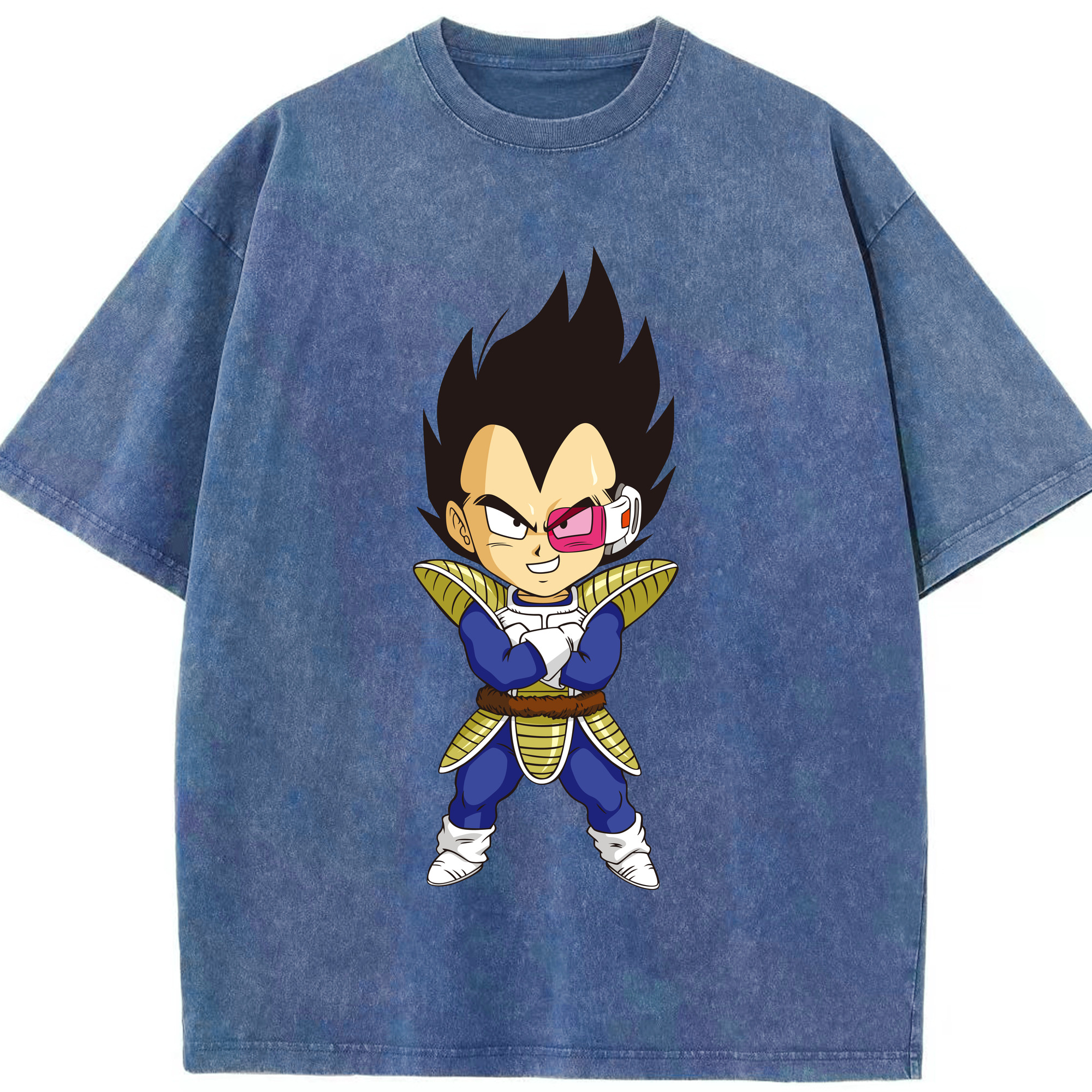 （画像用） ドラゴンボール ベジータ四世（Bejīta Yonsei）DRAGON BALL Vegeta IV 綿100% ヴィンテージ風 半袖Tシャツ（フロントプリント）