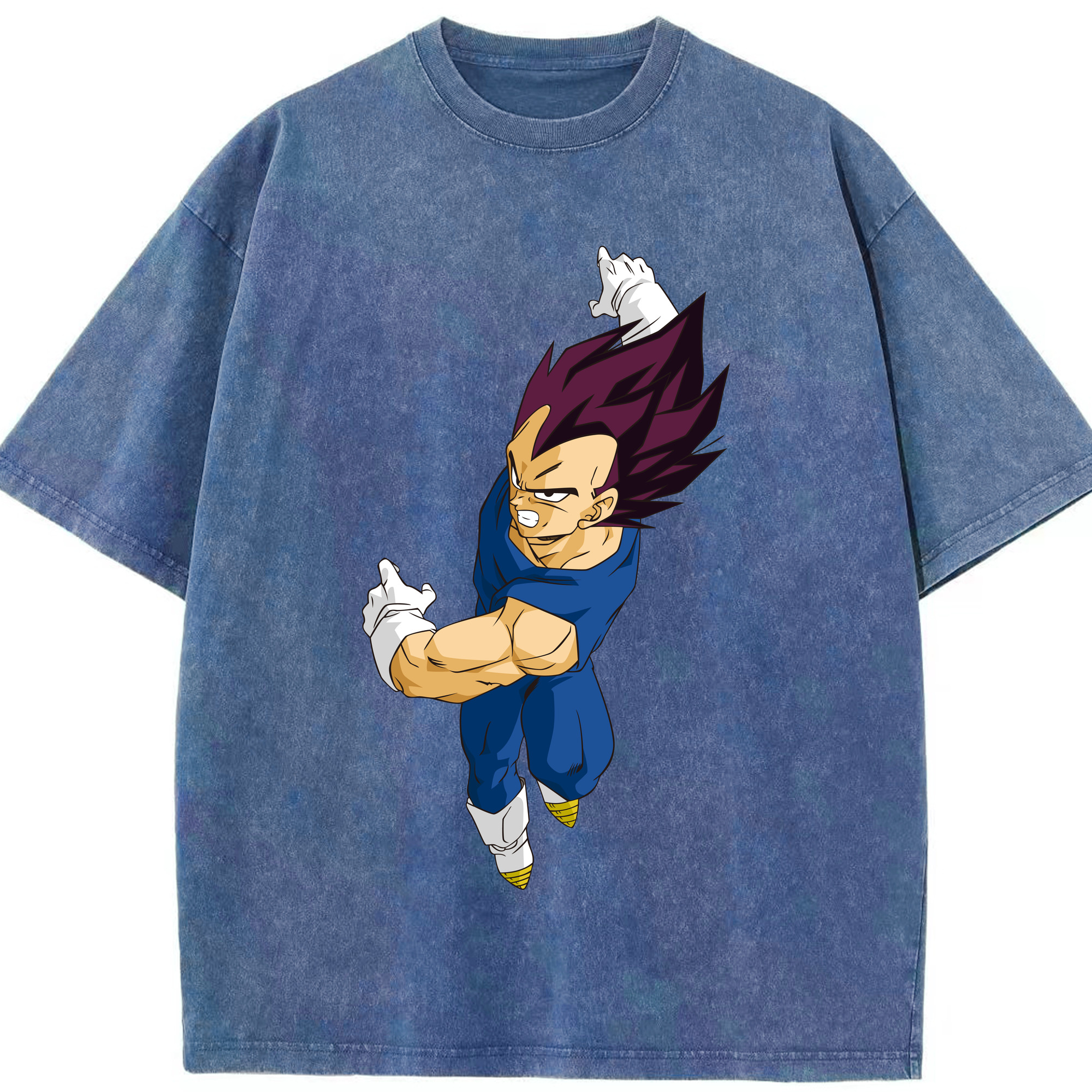 （画像用） ドラゴンボール ベジータ四世（Bejīta Yonsei）DRAGON BALL Vegeta IV 綿100% ヴィンテージ風 半袖Tシャツ（フロントプリント）