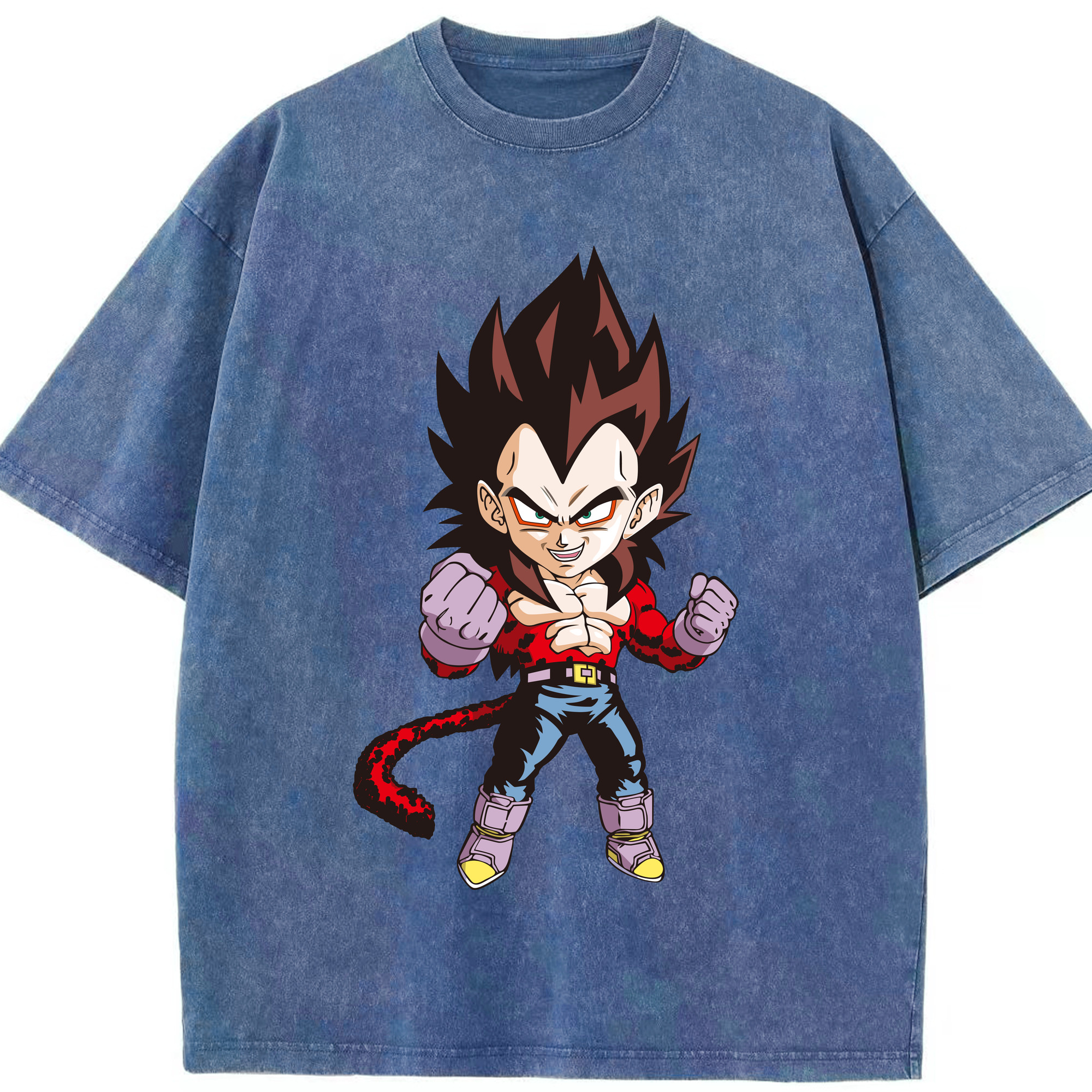 （画像用） ドラゴンボール ベジータ四世（Bejīta Yonsei）DRAGON BALL Vegeta IV 綿100% ヴィンテージ風 半袖Tシャツ（フロントプリント）