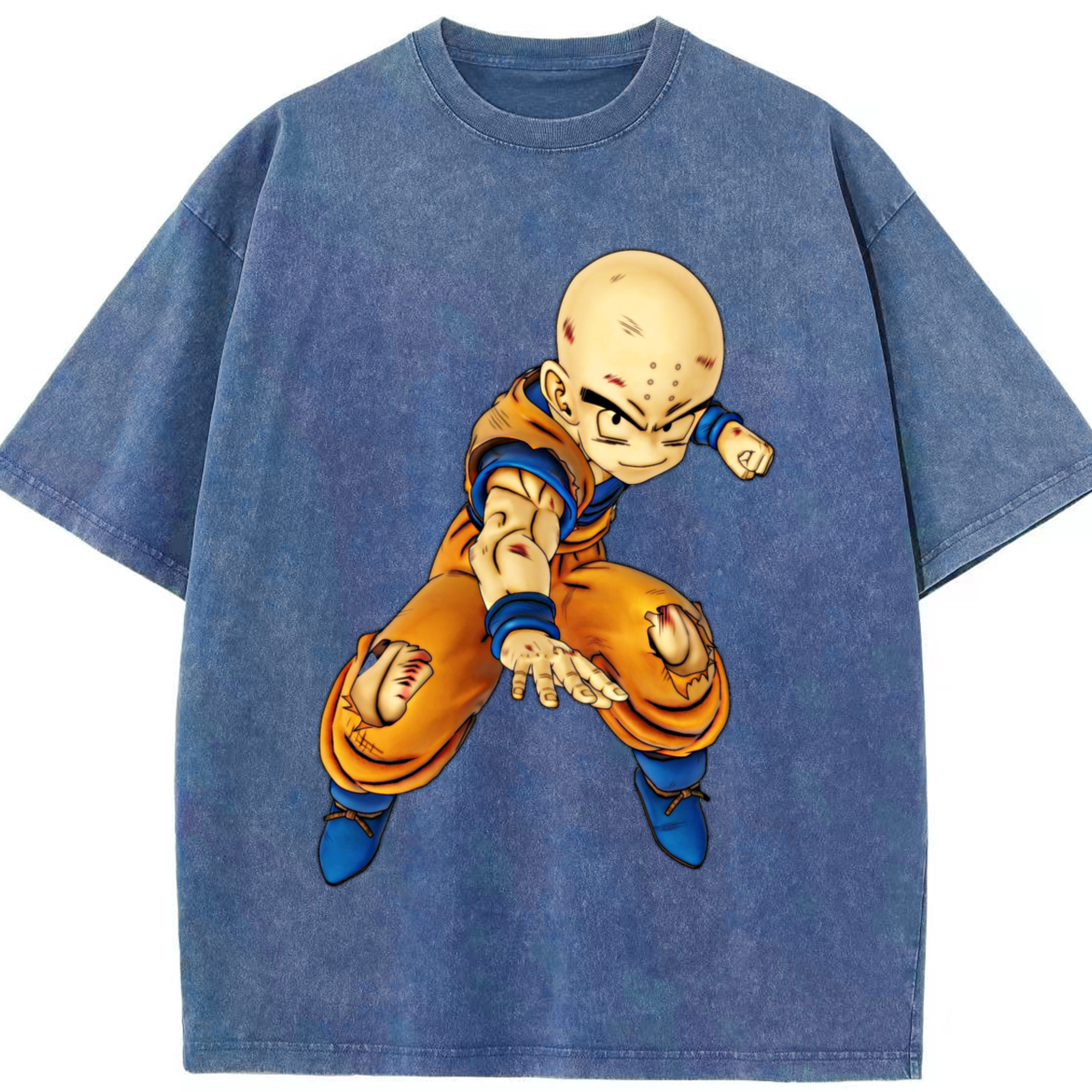 （画像用） ドラゴンボール クリリン DRAGON BALL krillin 綿100% ヴィンテージ風 半袖Tシャツ（フロントプリント）