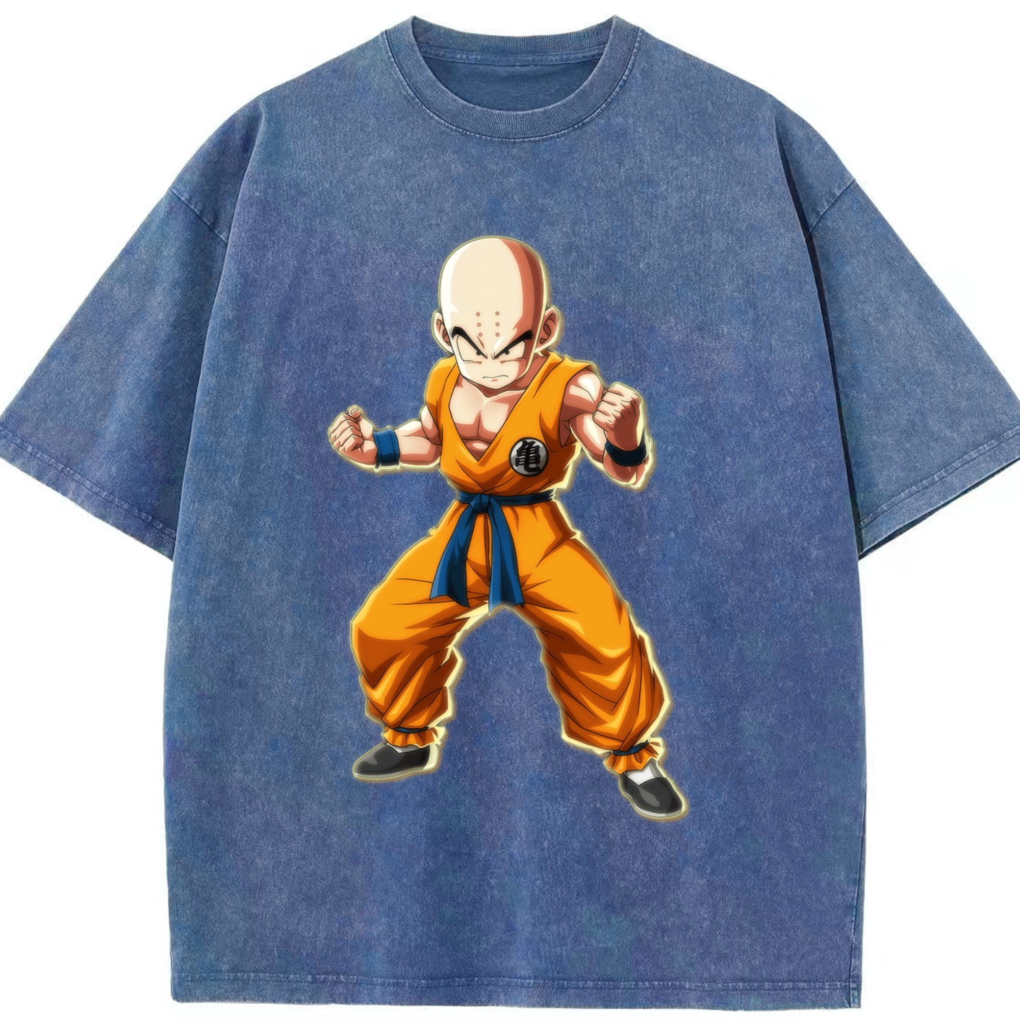 （画像用） ドラゴンボール クリリン DRAGON BALL krillin 綿100% ヴィンテージ風 半袖Tシャツ（フロントプリント）