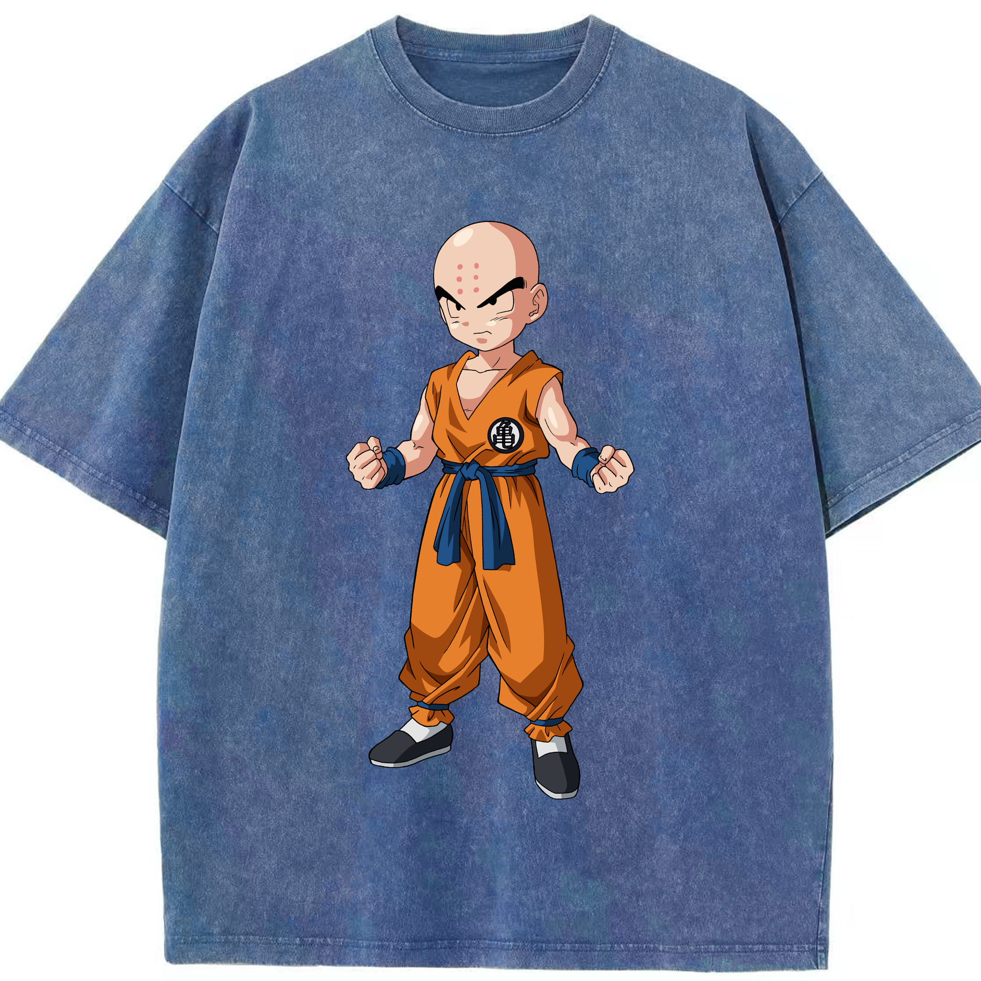 （画像用） ドラゴンボール クリリン DRAGON BALL krillin 綿100% ヴィンテージ風 半袖Tシャツ（フロントプリント）