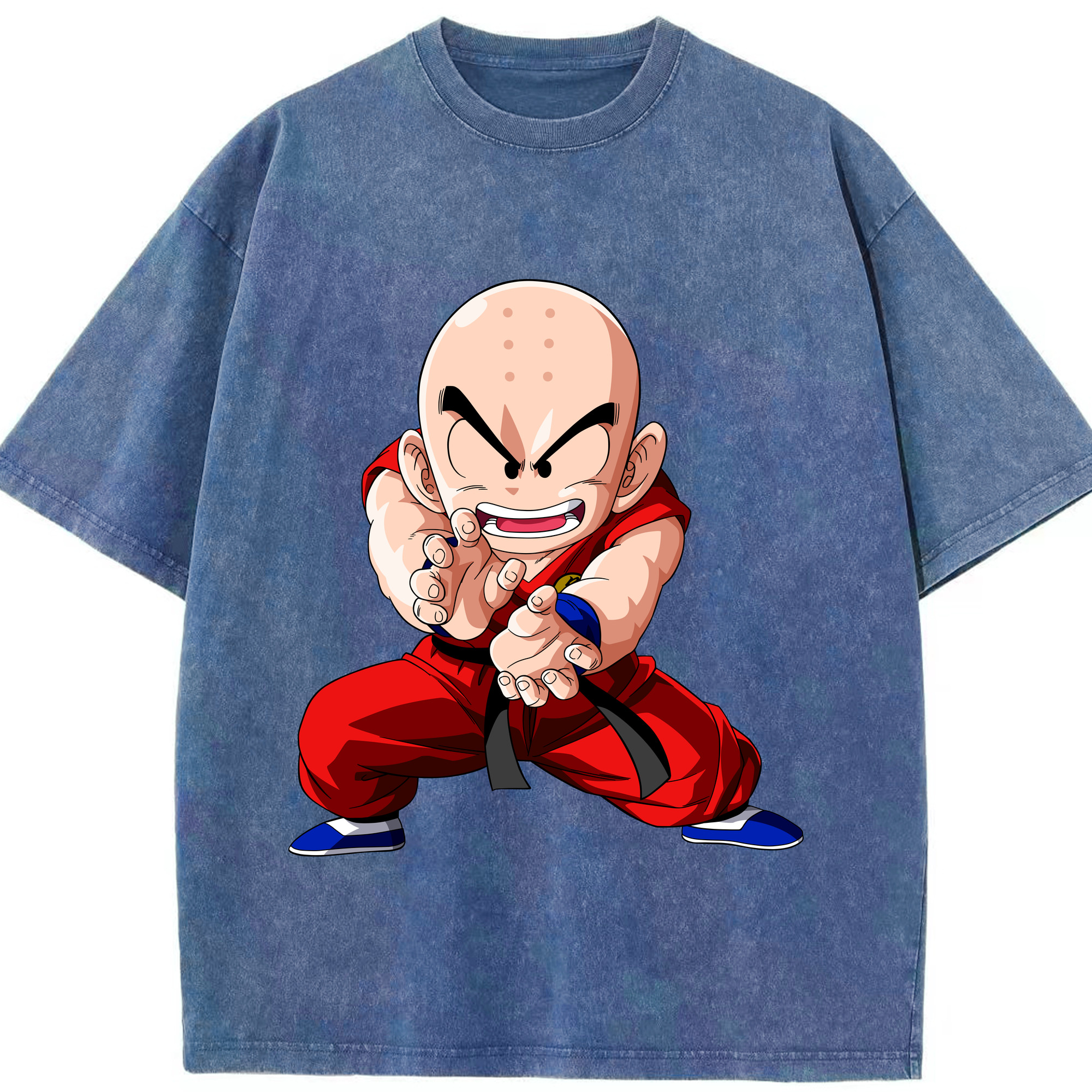 （画像用） ドラゴンボール クリリン DRAGON BALL krillin 綿100% ヴィンテージ風 半袖Tシャツ（フロントプリント）