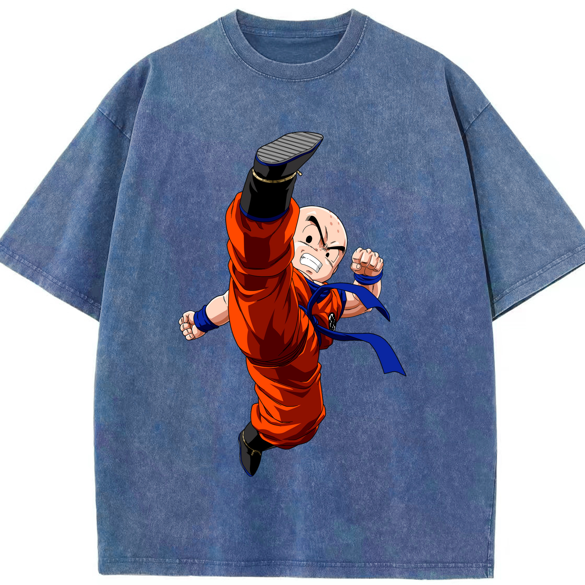 （画像用） ドラゴンボール クリリン DRAGON BALL krillin 綿100% ヴィンテージ風 半袖Tシャツ（フロントプリント）
