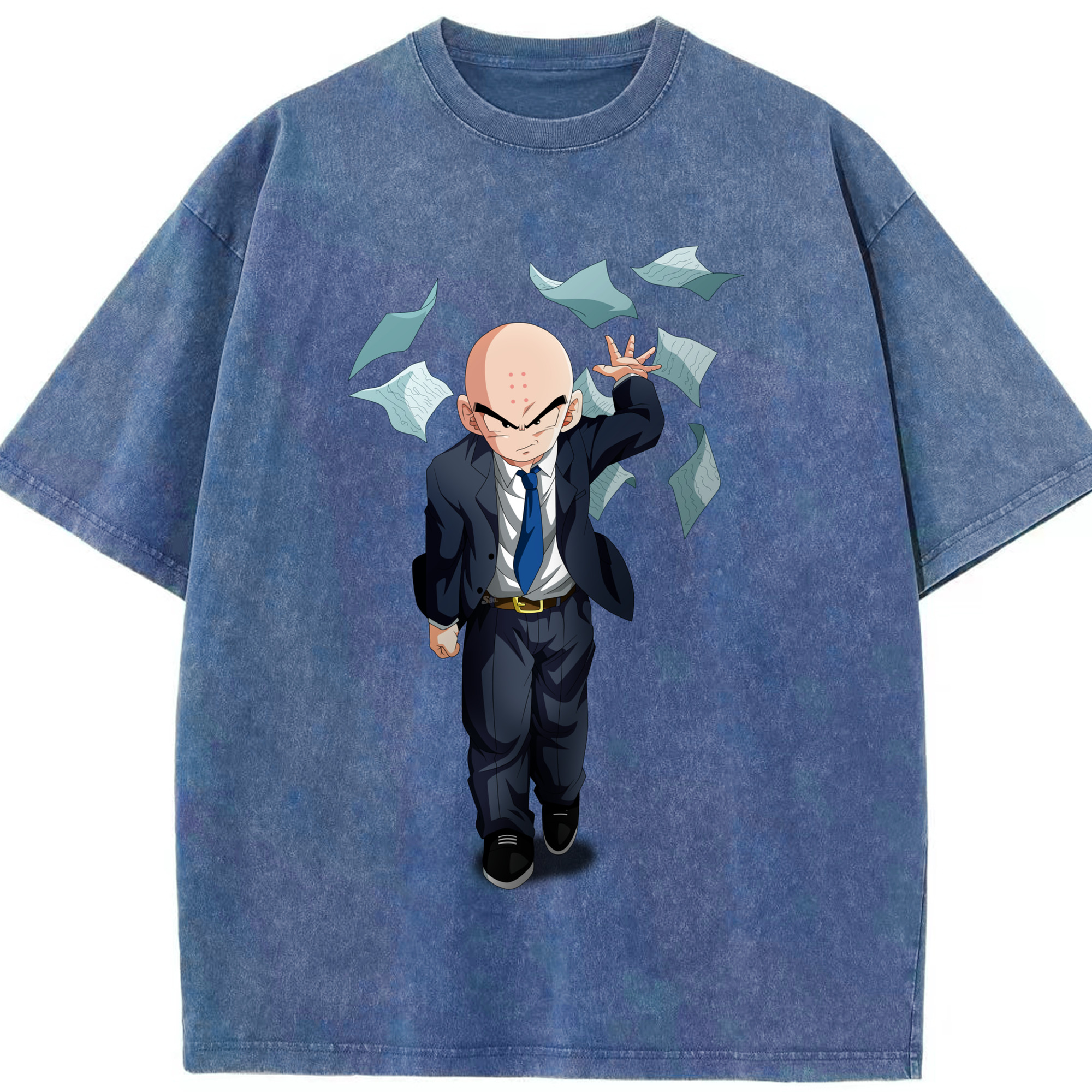 （画像用） ドラゴンボール クリリン DRAGON BALL krillin 綿100% ヴィンテージ風 半袖Tシャツ（フロントプリント）