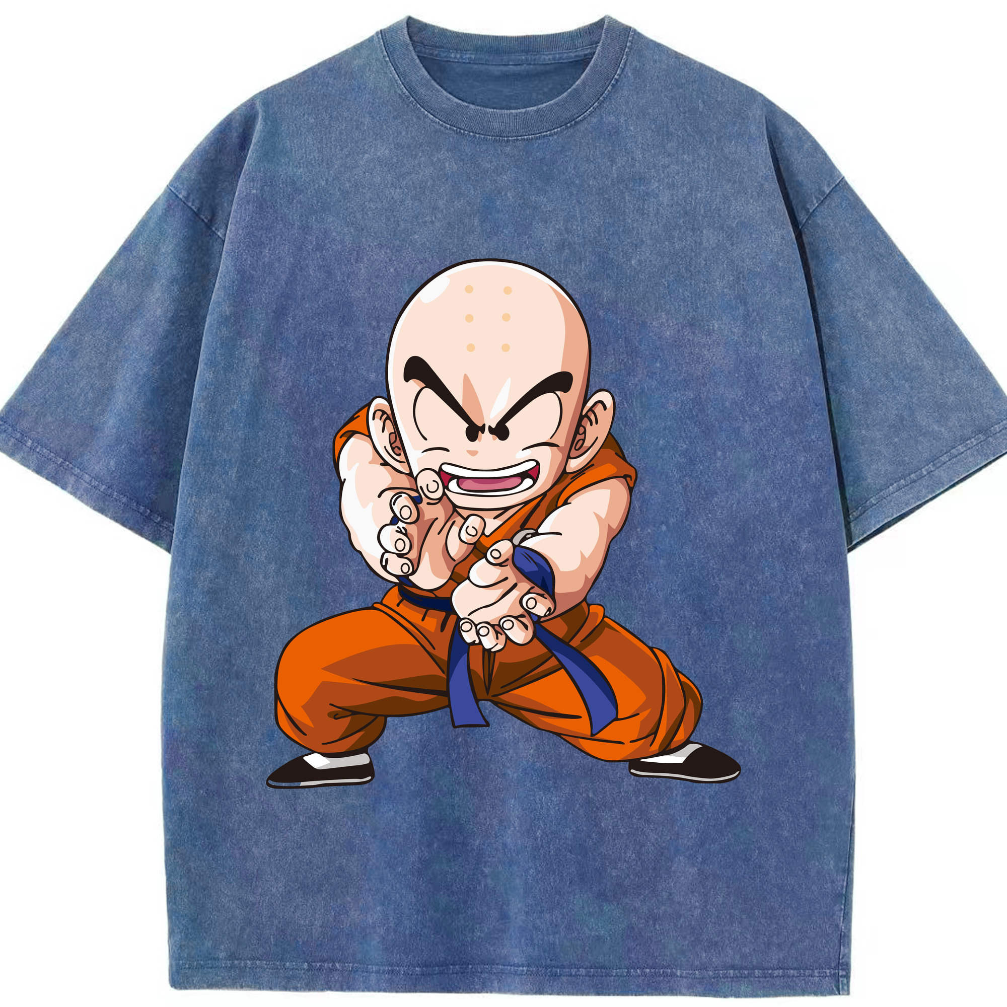 （画像用） ドラゴンボール クリリン DRAGON BALL krillin 綿100% ヴィンテージ風 半袖Tシャツ（フロントプリント）