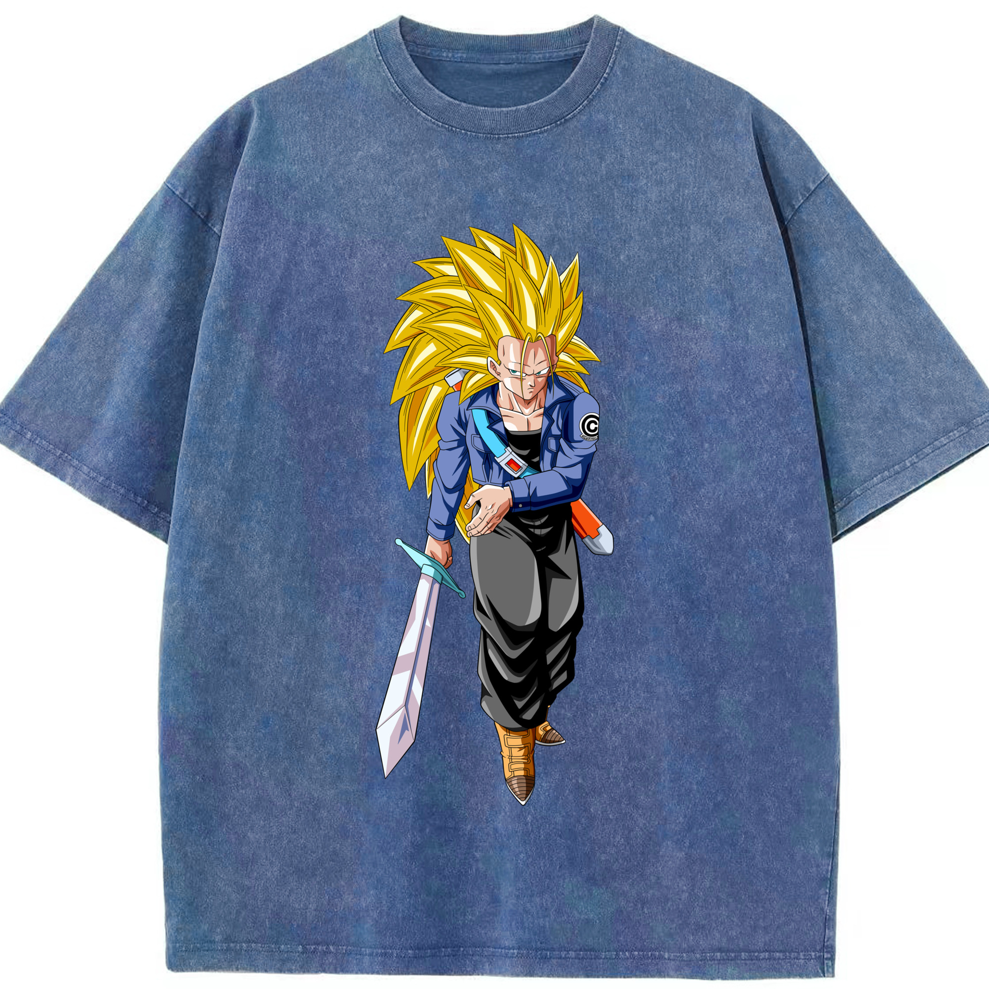 （画像用） ドラゴンボール トランクス（Torankusu）DRAGON BALL Trunks 綿100% ヴィンテージ風 半袖Tシャツ（フロントプリント）