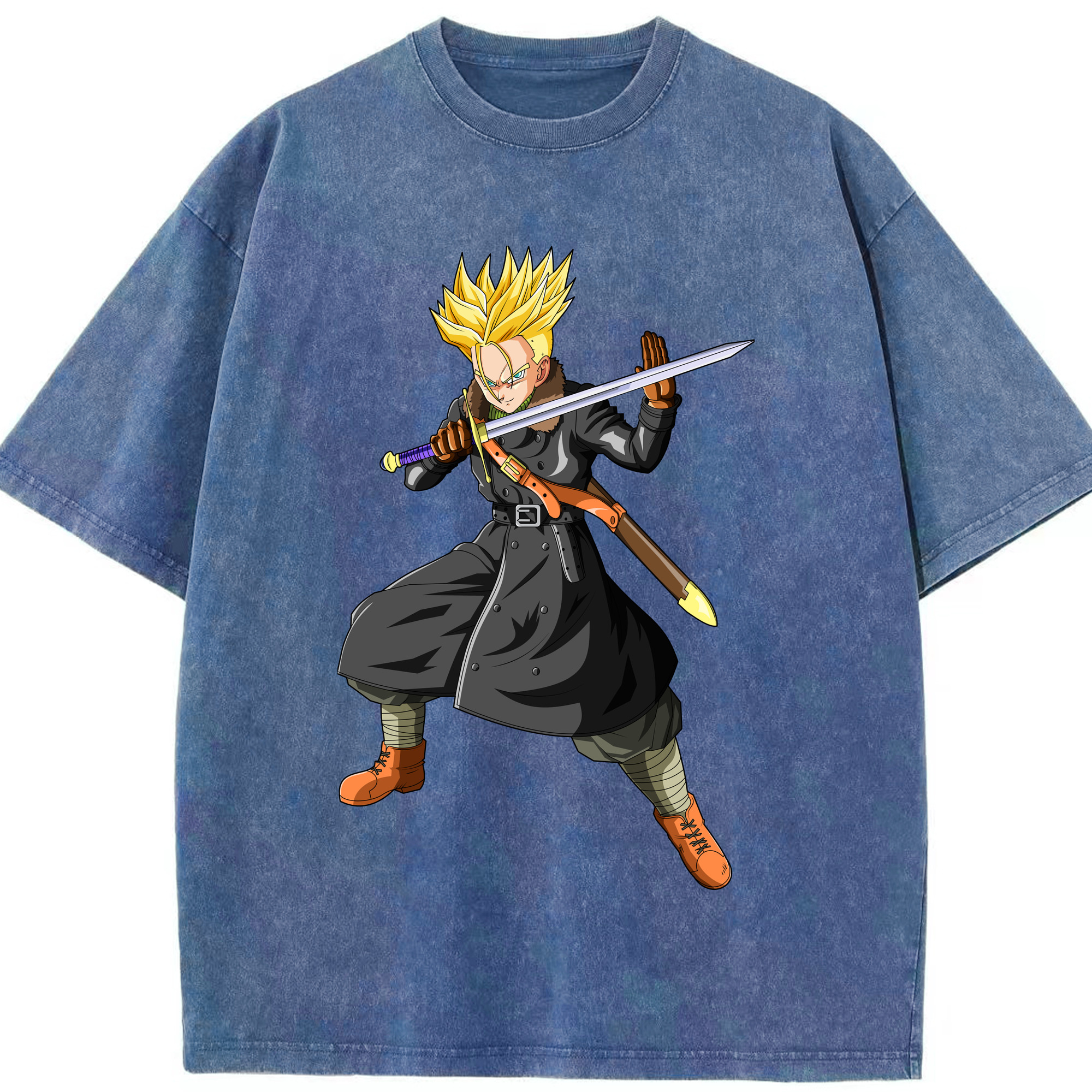 （画像用） ドラゴンボール トランクス（Torankusu）DRAGON BALL Trunks 綿100% ヴィンテージ風 半袖Tシャツ（フロントプリント）