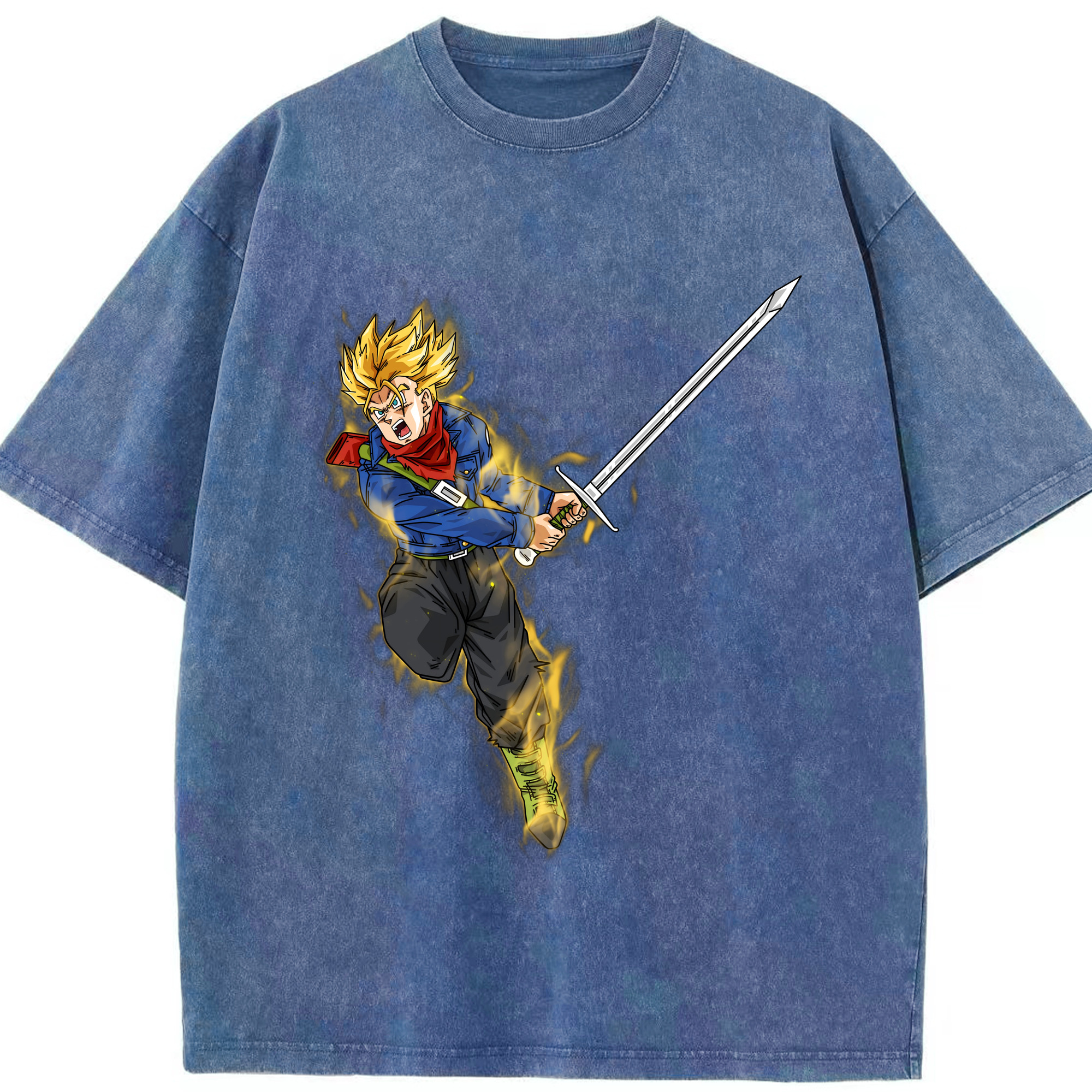 （画像用） ドラゴンボール トランクス（Torankusu）DRAGON BALL Trunks 綿100% ヴィンテージ風 半袖Tシャツ（フロントプリント）