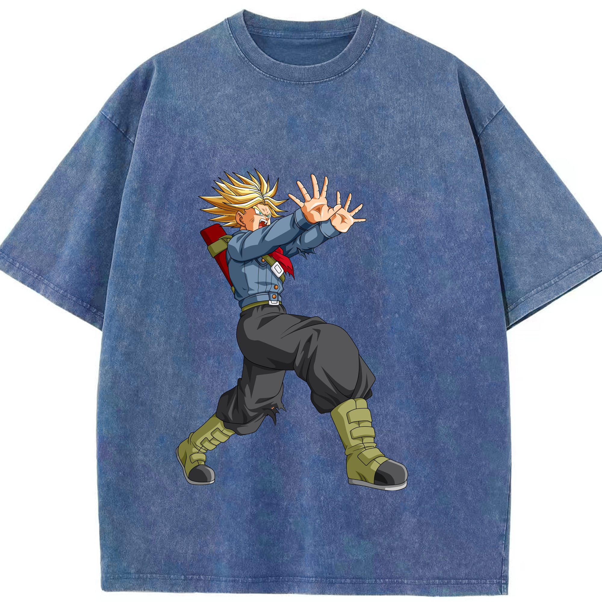 （画像用） ドラゴンボール トランクス（Torankusu）DRAGON BALL Trunks 綿100% ヴィンテージ風 半袖Tシャツ（フロントプリント）