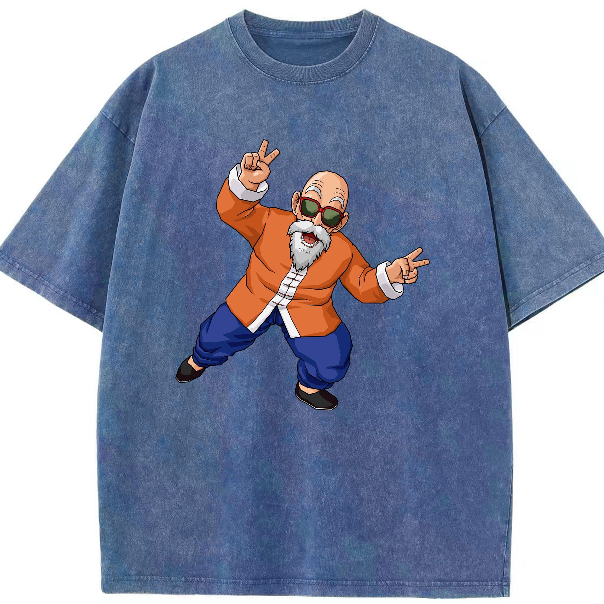 （画像用） ドラゴンボール 亀仙人（かめせんにん） DRAGON BALL Master Roshi Kame Sennin 綿100% ヴィンテージ風 半袖Tシャツ（フロントプリント）