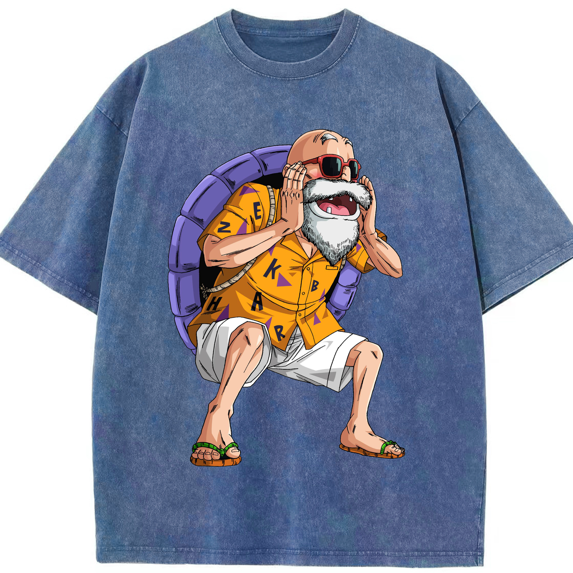（画像用） ドラゴンボール 亀仙人（かめせんにん） DRAGON BALL Master Roshi Kame Sennin 綿100% ヴィンテージ風 半袖Tシャツ（フロントプリント）