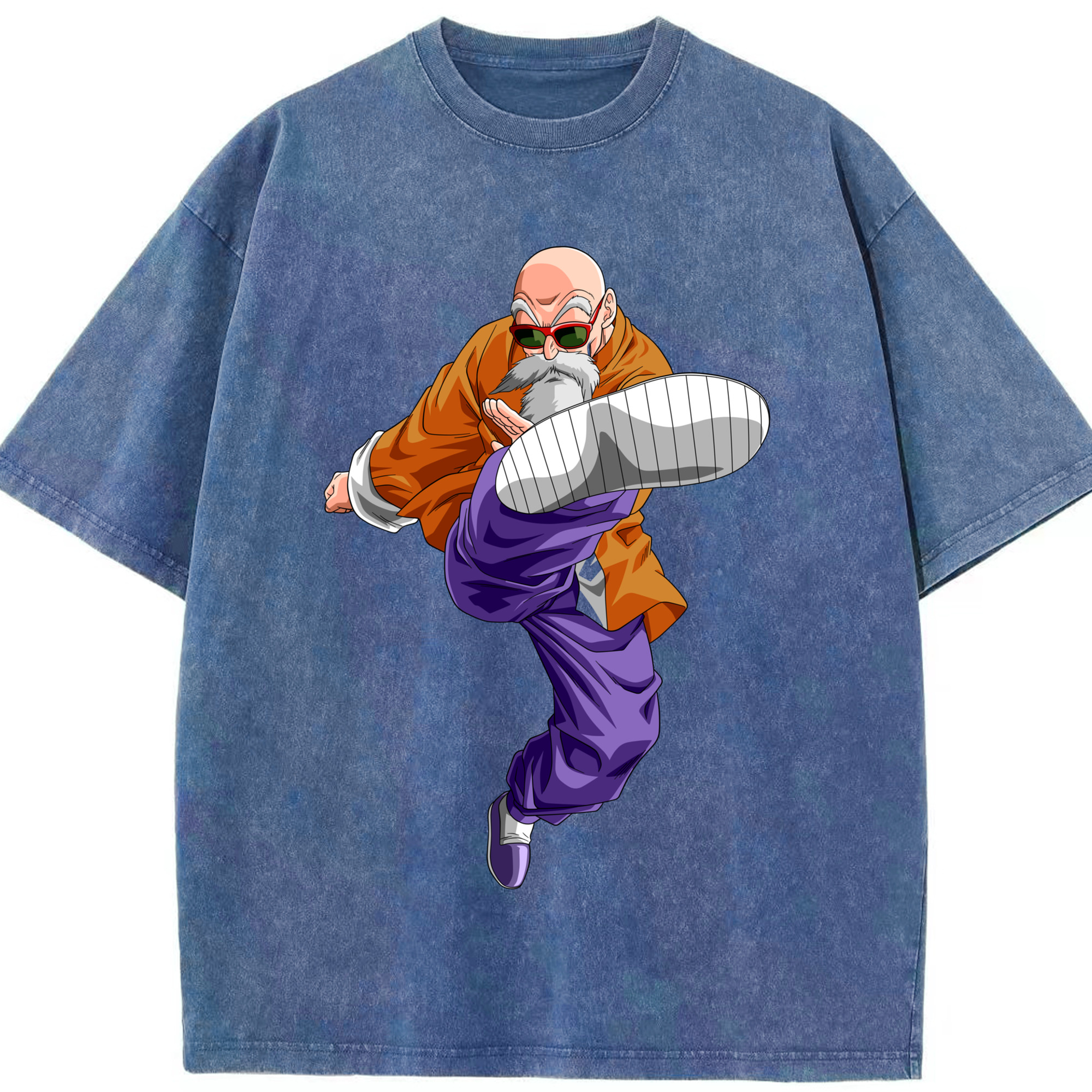 （画像用） ドラゴンボール 亀仙人（かめせんにん） DRAGON BALL Master Roshi Kame Sennin 綿100% ヴィンテージ風 半袖Tシャツ（フロントプリント）
