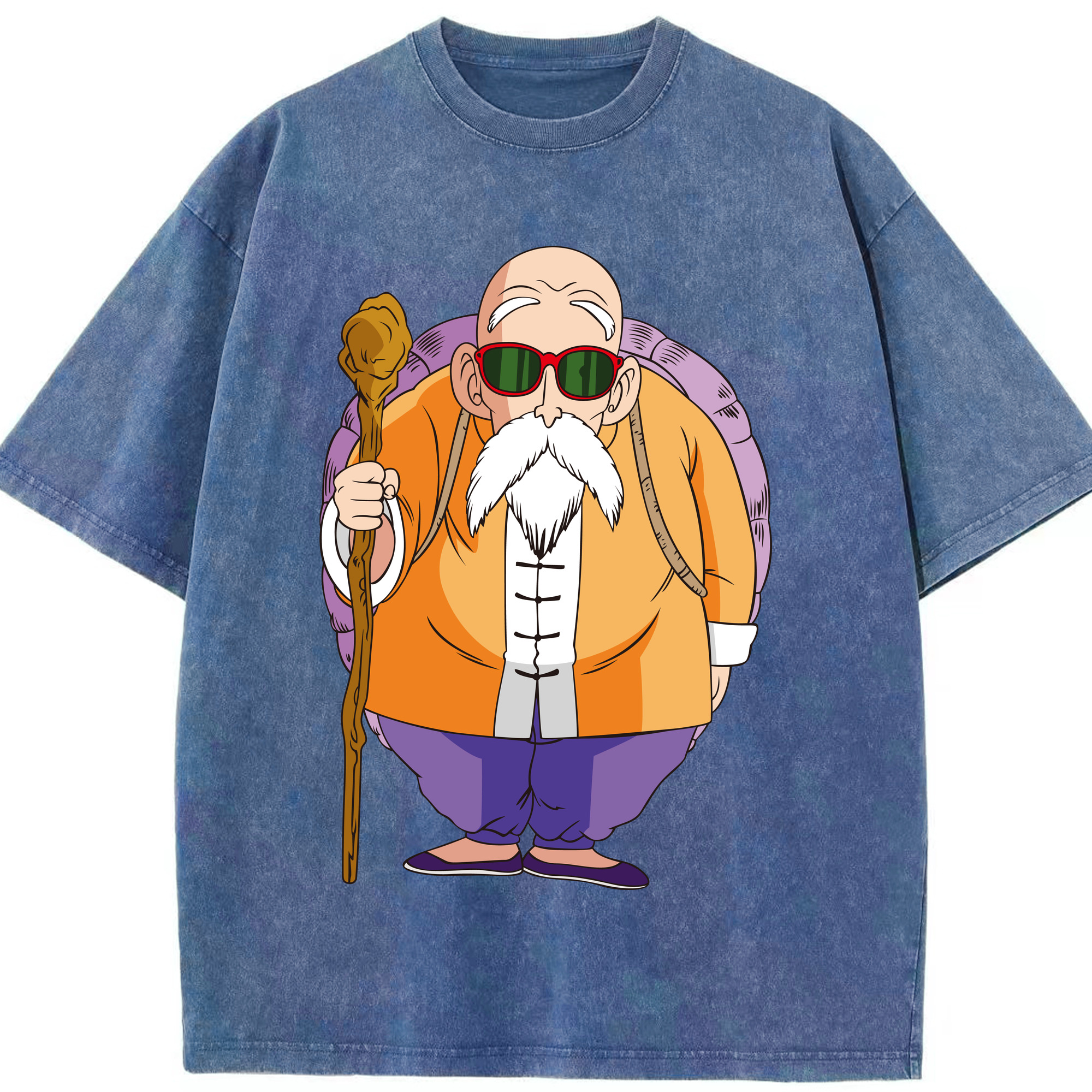（画像用） ドラゴンボール 亀仙人（かめせんにん） DRAGON BALL Master Roshi Kame Sennin 綿100% ヴィンテージ風 半袖Tシャツ（フロントプリント）