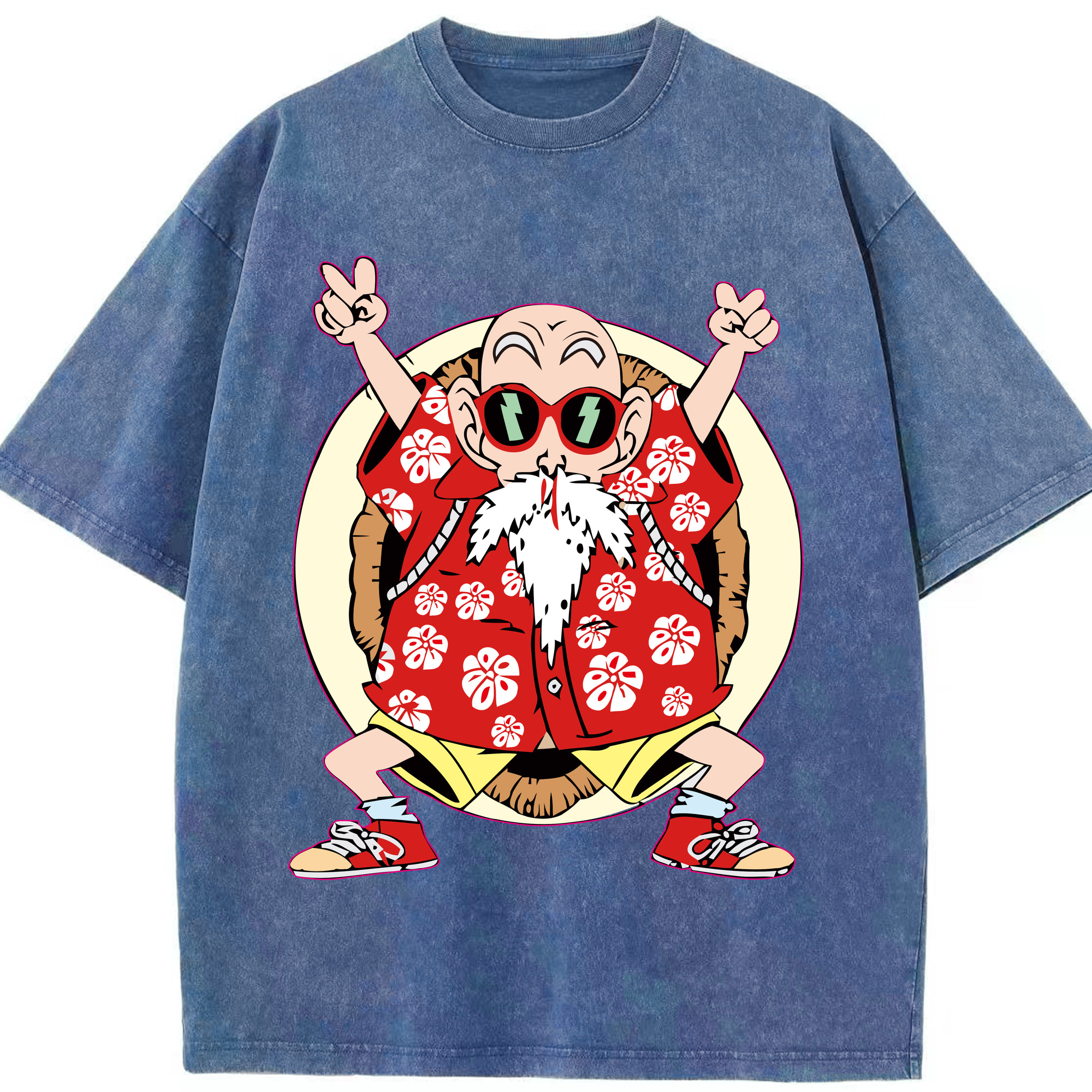 （画像用） ドラゴンボール 亀仙人（かめせんにん） DRAGON BALL Master Roshi Kame Sennin 綿100% ヴィンテージ風 半袖Tシャツ（フロントプリント）