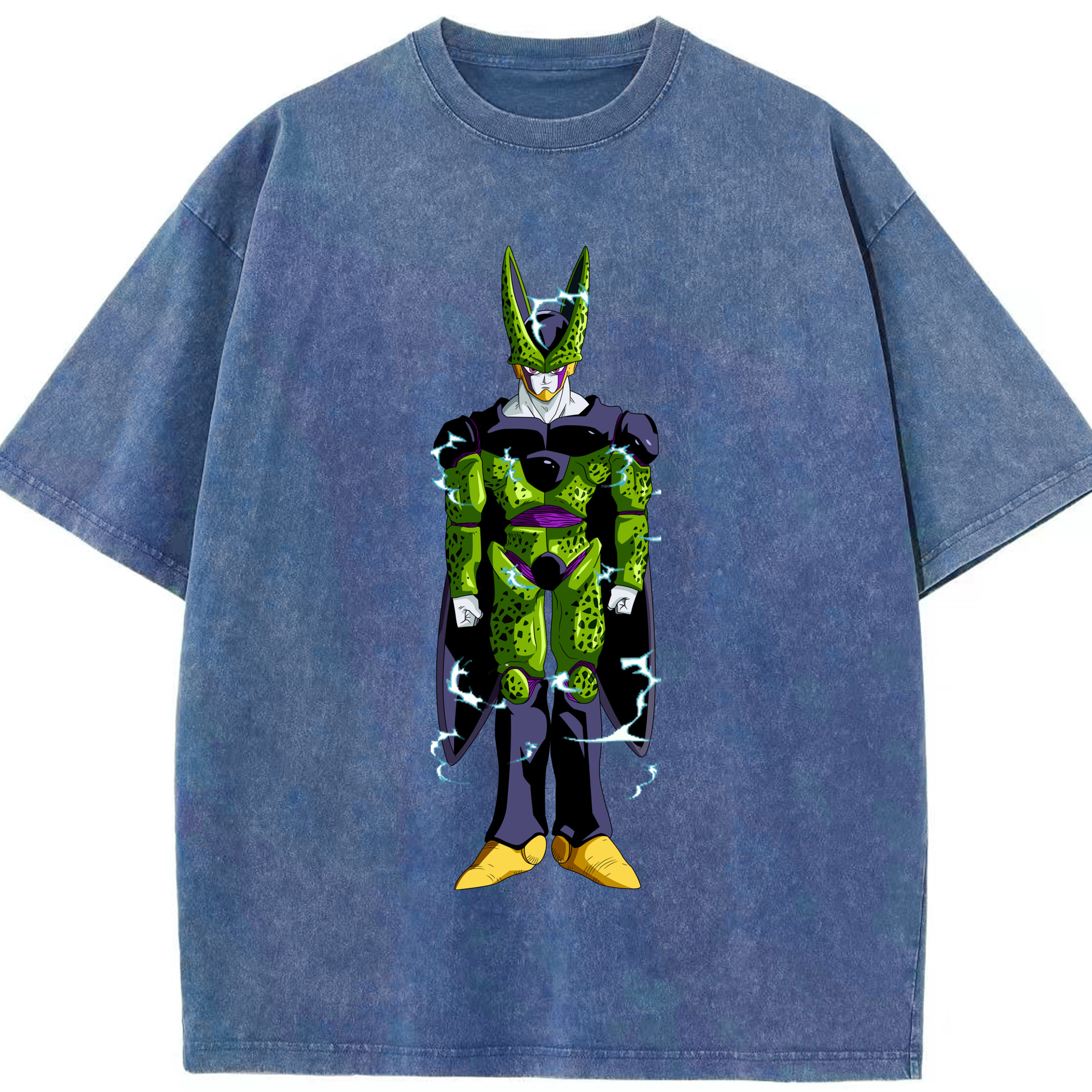 （画像用） ドラゴンボール セル DRAGON BALL Cell 綿100% ヴィンテージ風 半袖Tシャツ（フロントプリント）