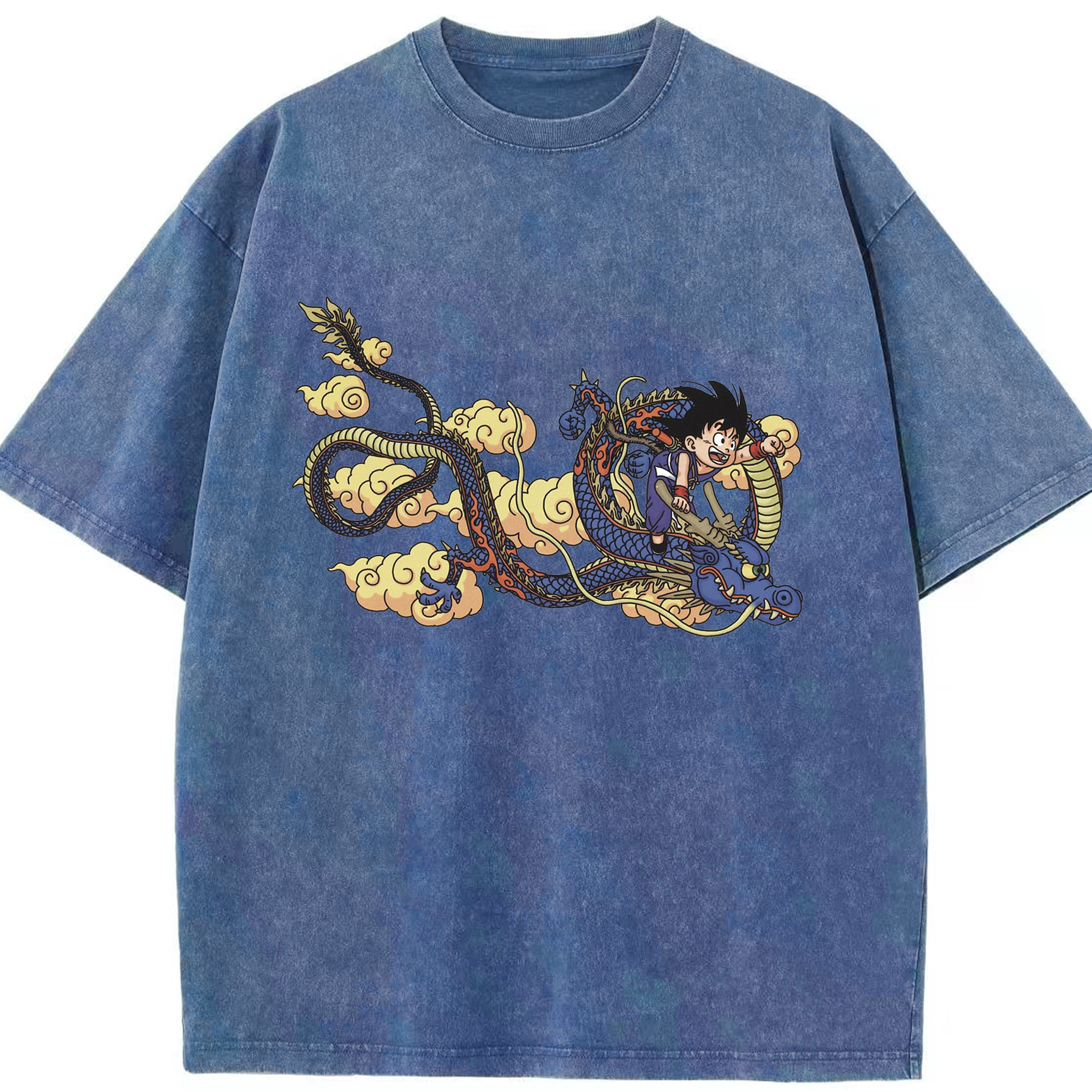 （画像用） ドラゴンボール 神龍 シェンロン DRAGON BALL Shenron 綿100% ヴィンテージ風 半袖Tシャツ（フロントプリント）