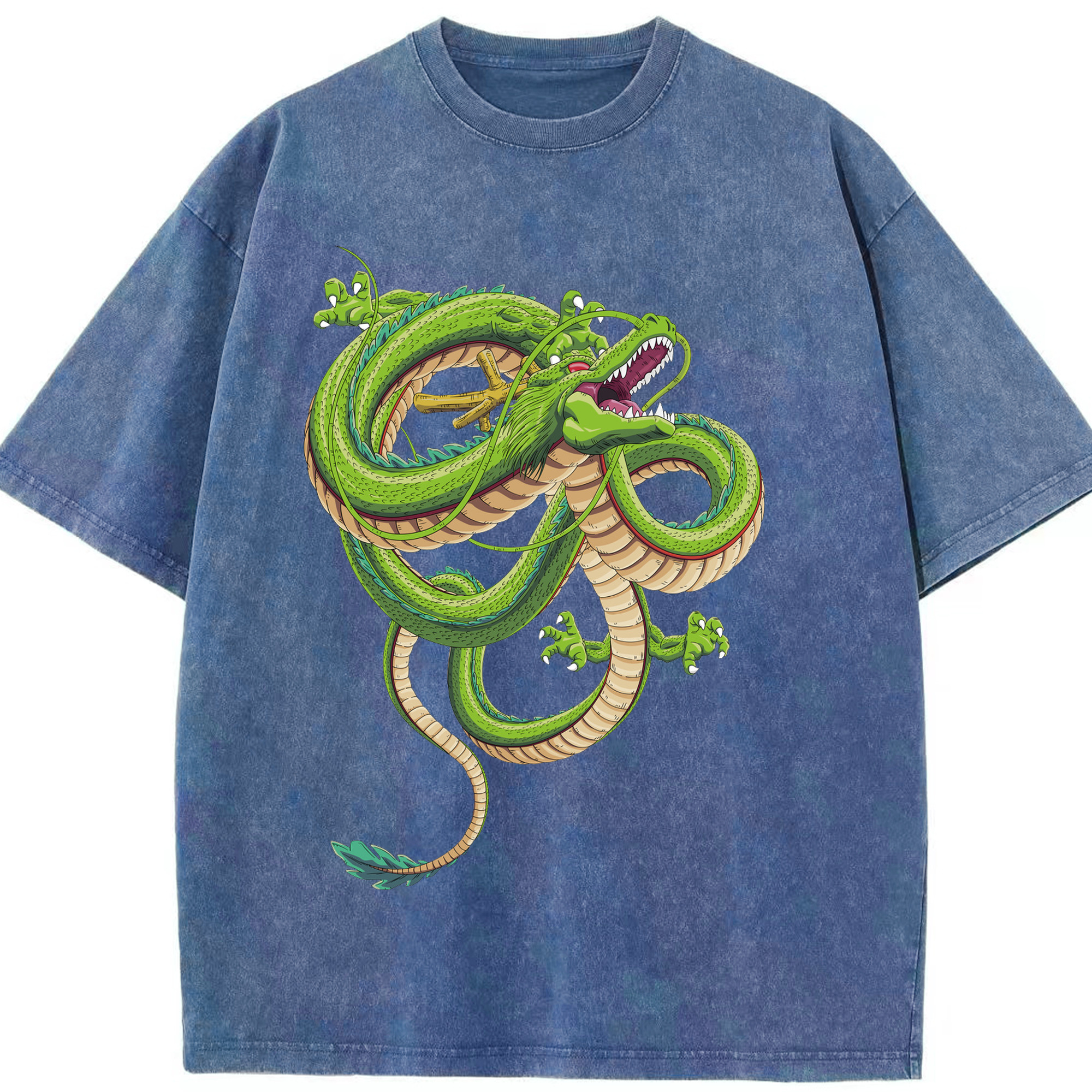 （画像用） ドラゴンボール 神龍 シェンロン DRAGON BALL Shenron 綿100% ヴィンテージ風 半袖Tシャツ（フロントプリント）