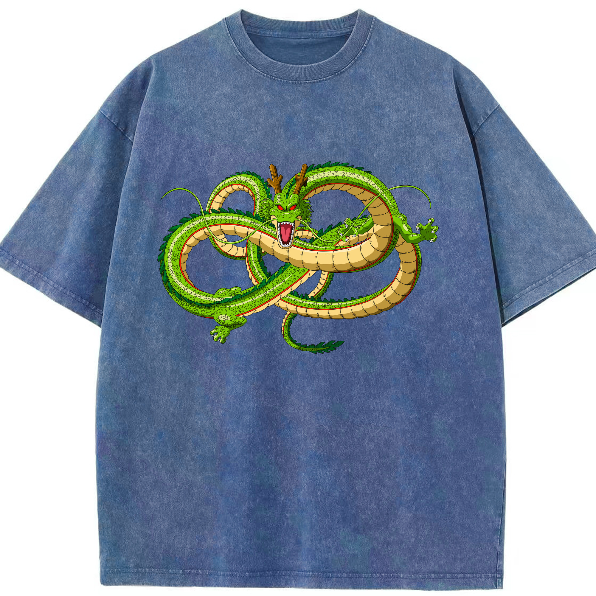 （画像用） ドラゴンボール 神龍 シェンロン DRAGON BALL Shenron 綿100% ヴィンテージ風 半袖Tシャツ（フロントプリント）