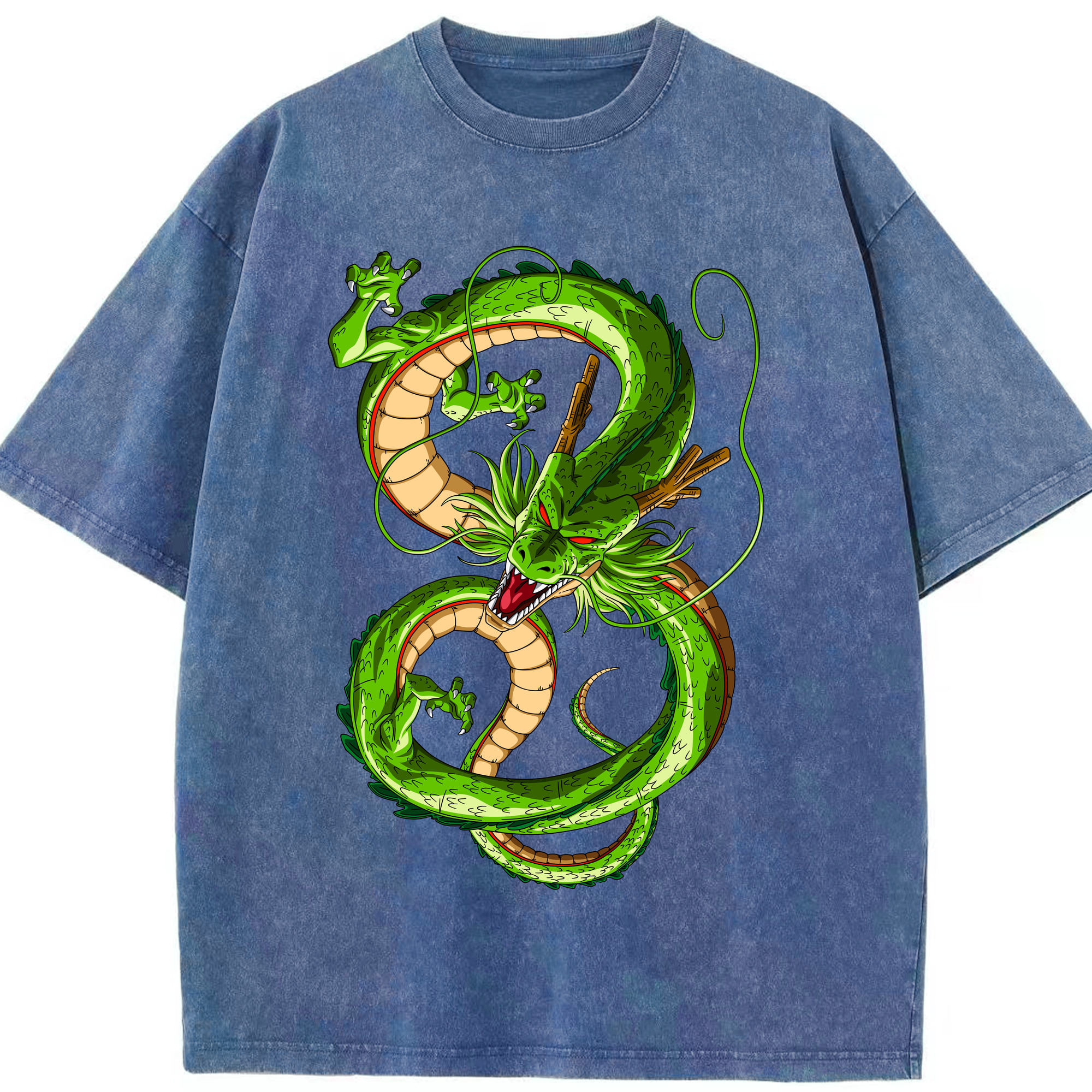 （画像用） ドラゴンボール 神龍 シェンロン DRAGON BALL Shenron 綿100% ヴィンテージ風 半袖Tシャツ（フロントプリント）