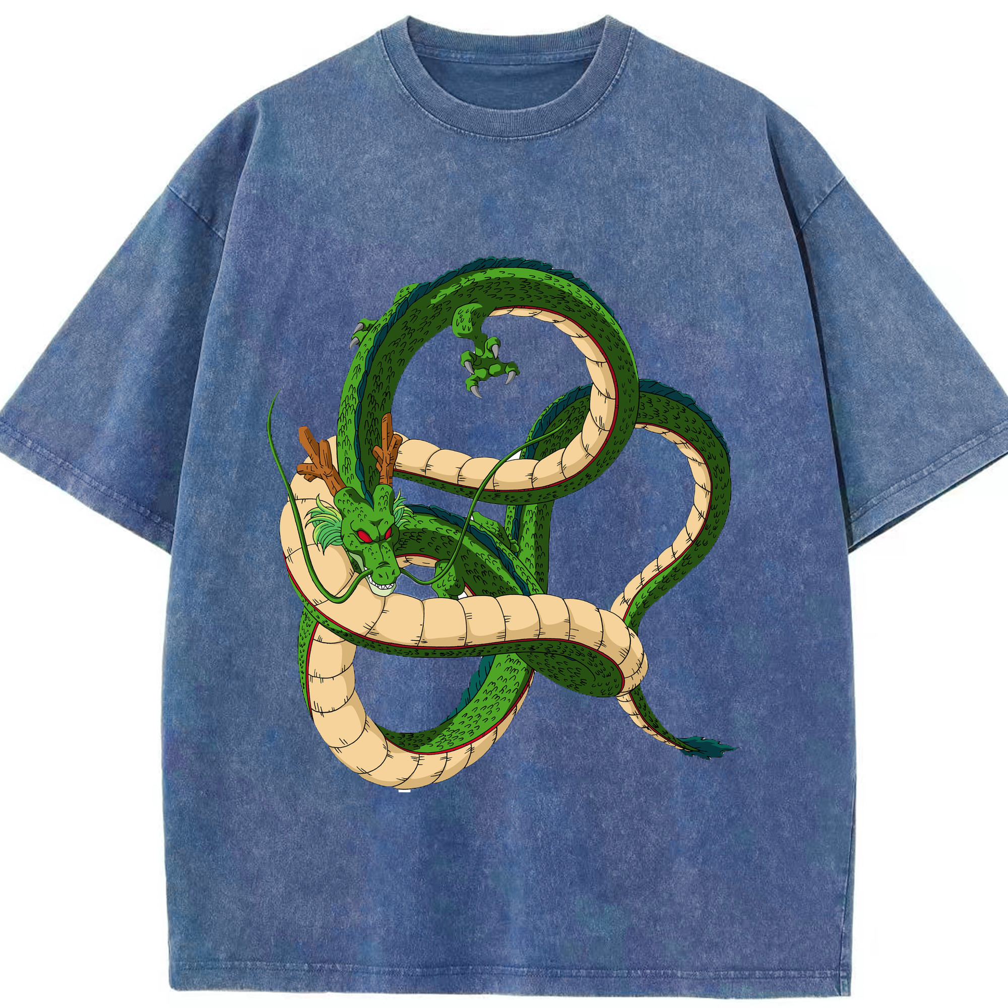 （画像用） ドラゴンボール 神龍 シェンロン DRAGON BALL Shenron 綿100% ヴィンテージ風 半袖Tシャツ（フロントプリント）