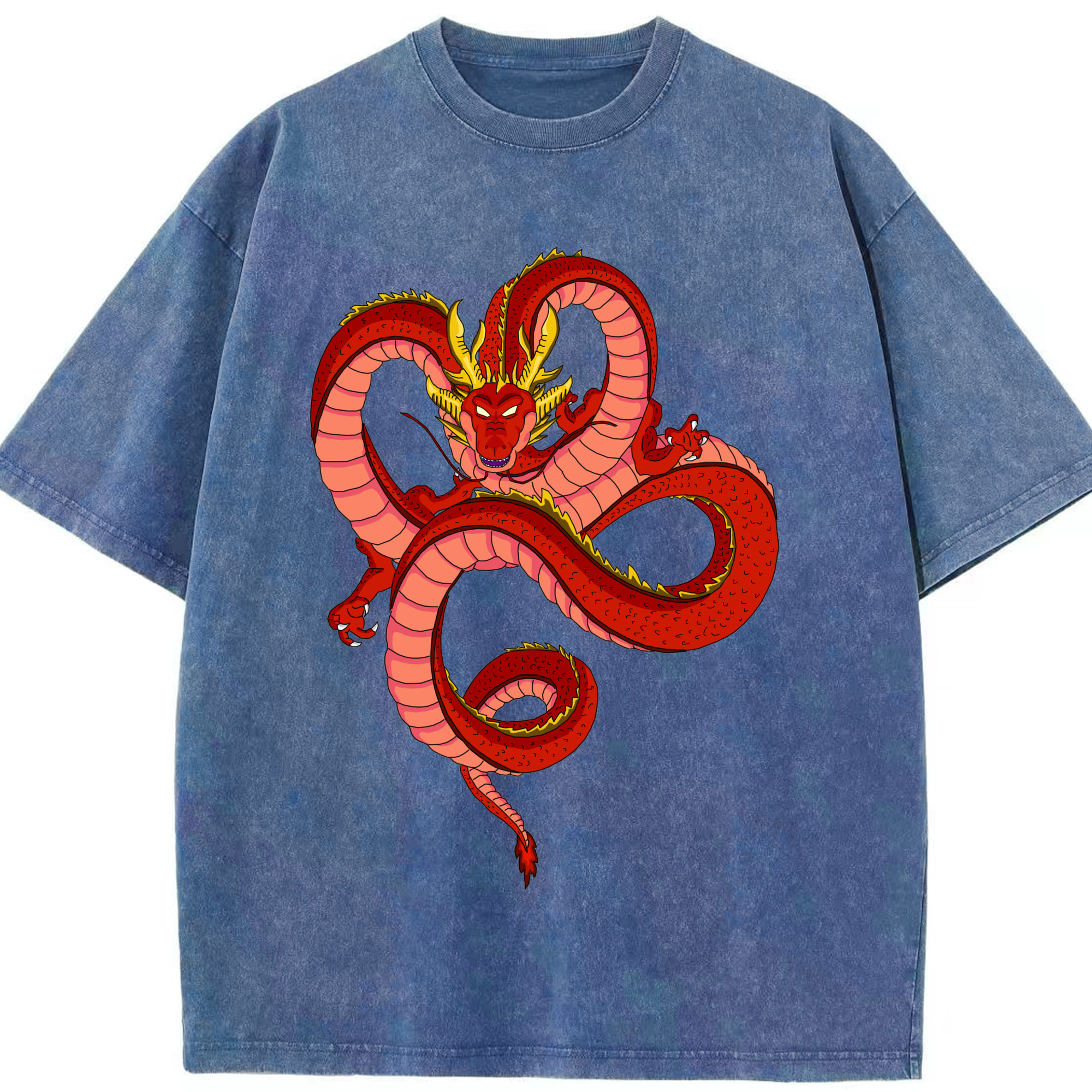 （画像用） ドラゴンボール 神龍 シェンロン DRAGON BALL Shenron 綿100% ヴィンテージ風 半袖Tシャツ（フロントプリント）