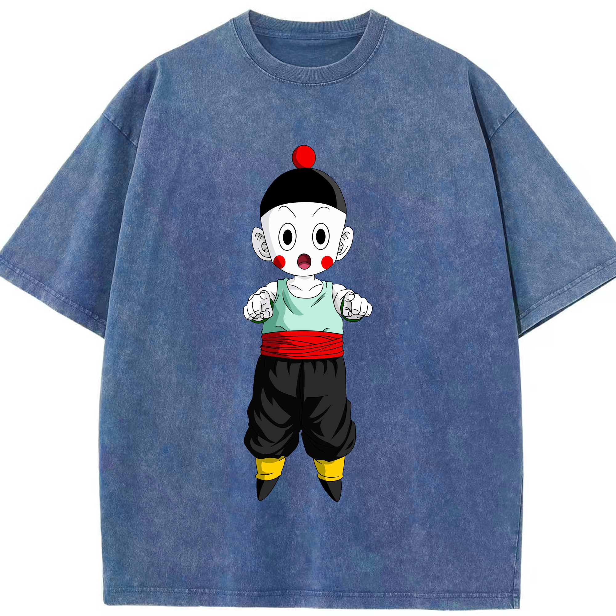 ドラゴンボール 餃子（チャオズ）DRAGON BALL Chaoz 綿100% ヴィンテージ風 半袖Tシャツ（フロントプリント）