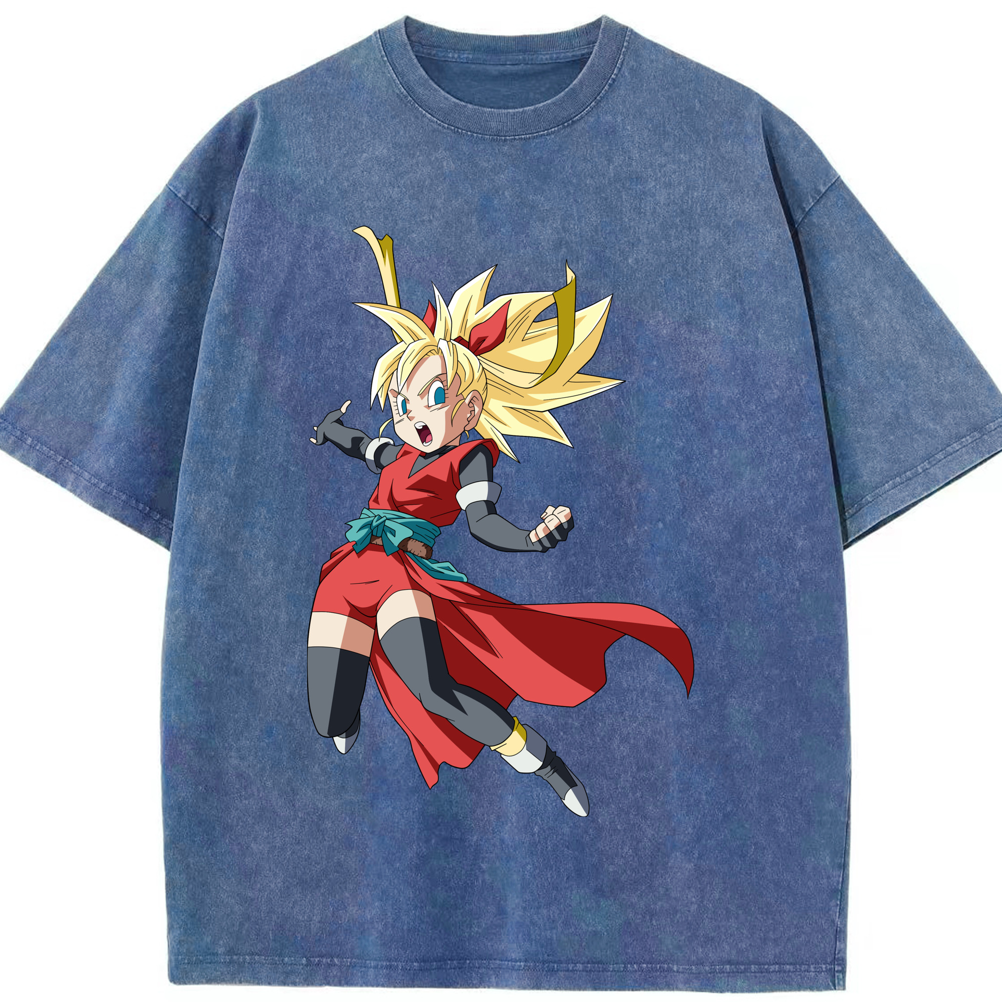 （画像用） ドラゴンボール カリフラ DRAGON BALL Caulifla 綿100% ヴィンテージ風 半袖Tシャツ（フロントプリント）