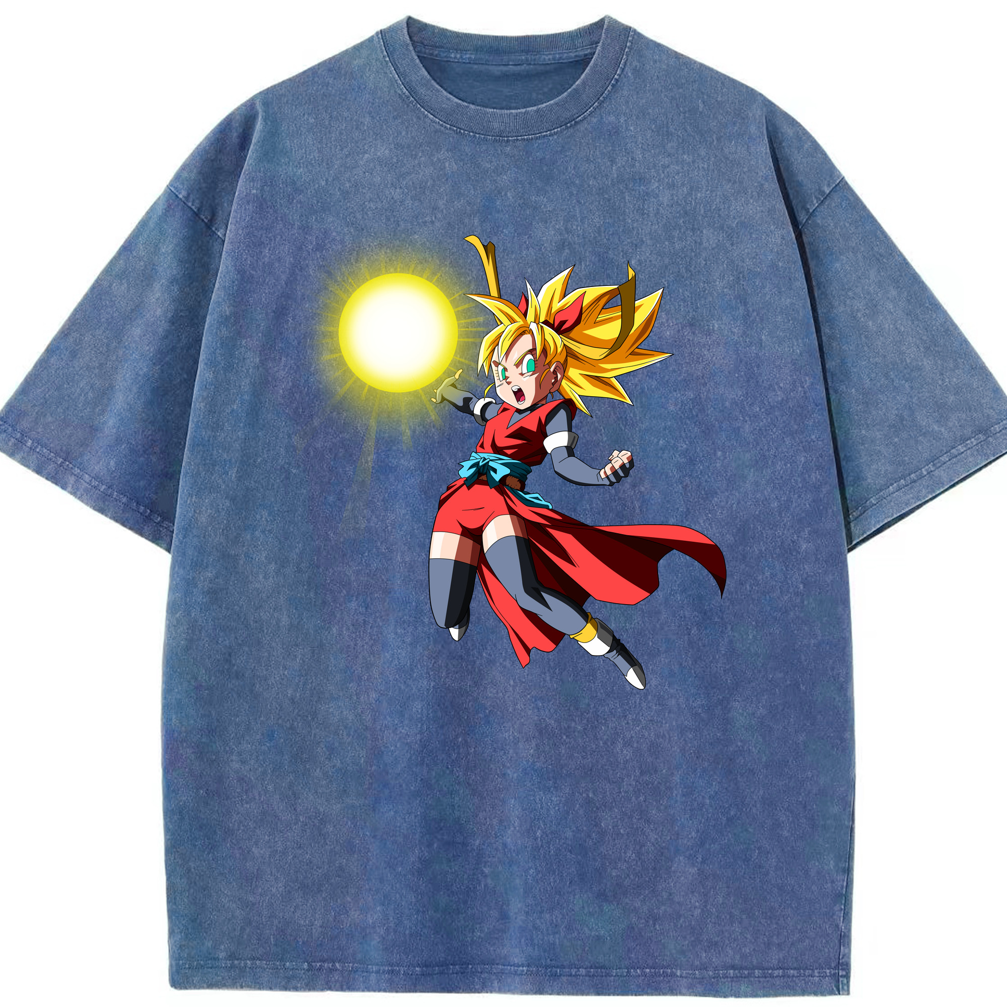 （画像用） ドラゴンボール カリフラ DRAGON BALL Caulifla 綿100% ヴィンテージ風 半袖Tシャツ（フロントプリント）