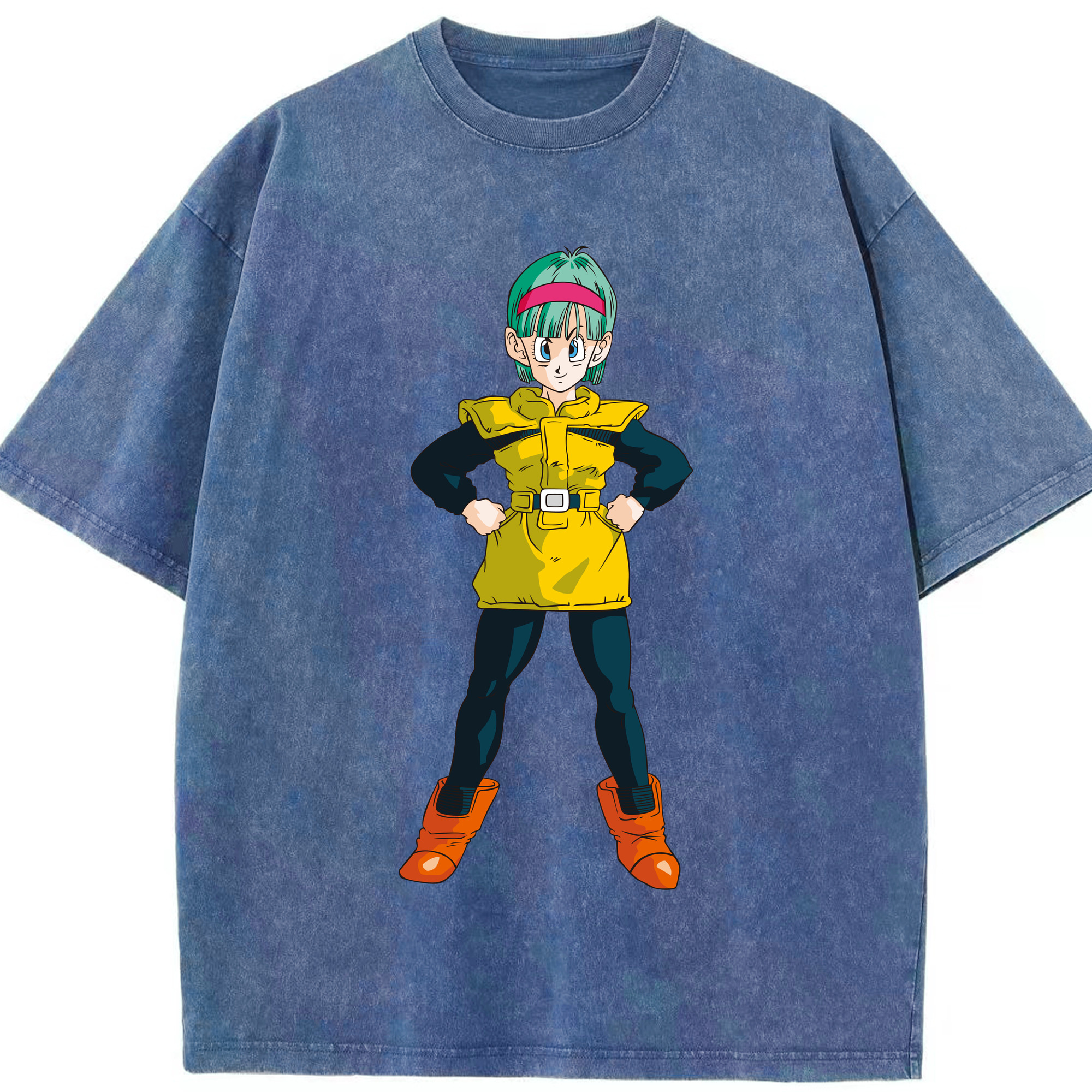 （画像用） ドラゴンボール ブルマ DRAGON BALL Bulma 綿100% ヴィンテージ風 半袖Tシャツ（フロントプリント）