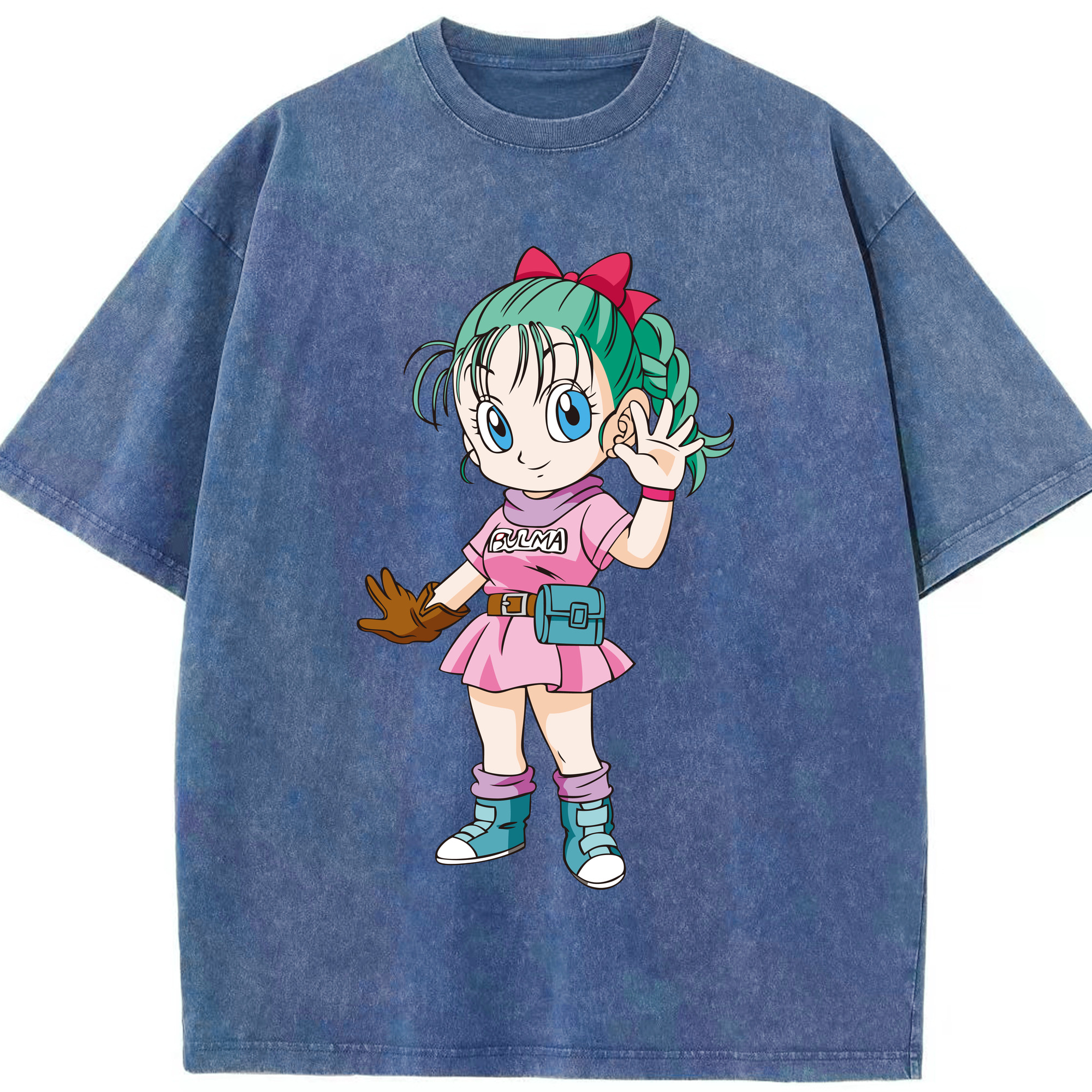 （画像用） ドラゴンボール ブルマ DRAGON BALL Bulma 綿100% ヴィンテージ風 半袖Tシャツ（フロントプリント）