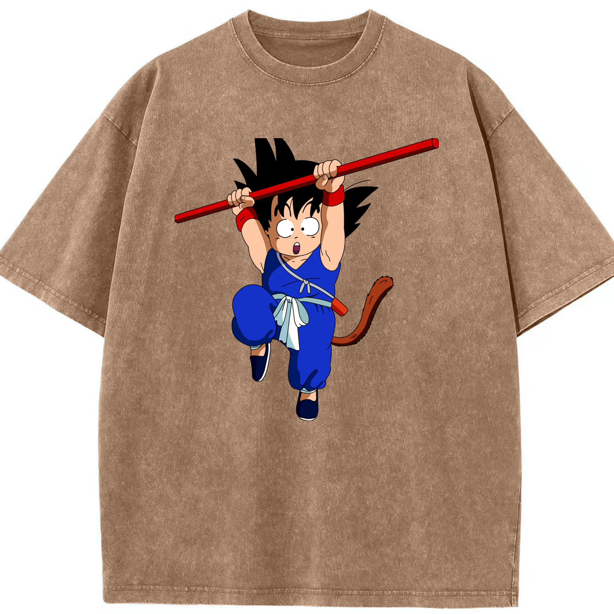 （画像用） ドラゴンボール 孫悟空（そん ごくう）Son Goku カカロット DRAGON BALL Kakarotto 綿100% ヴィンテージ風 半袖Tシャツ（フロントプリント）