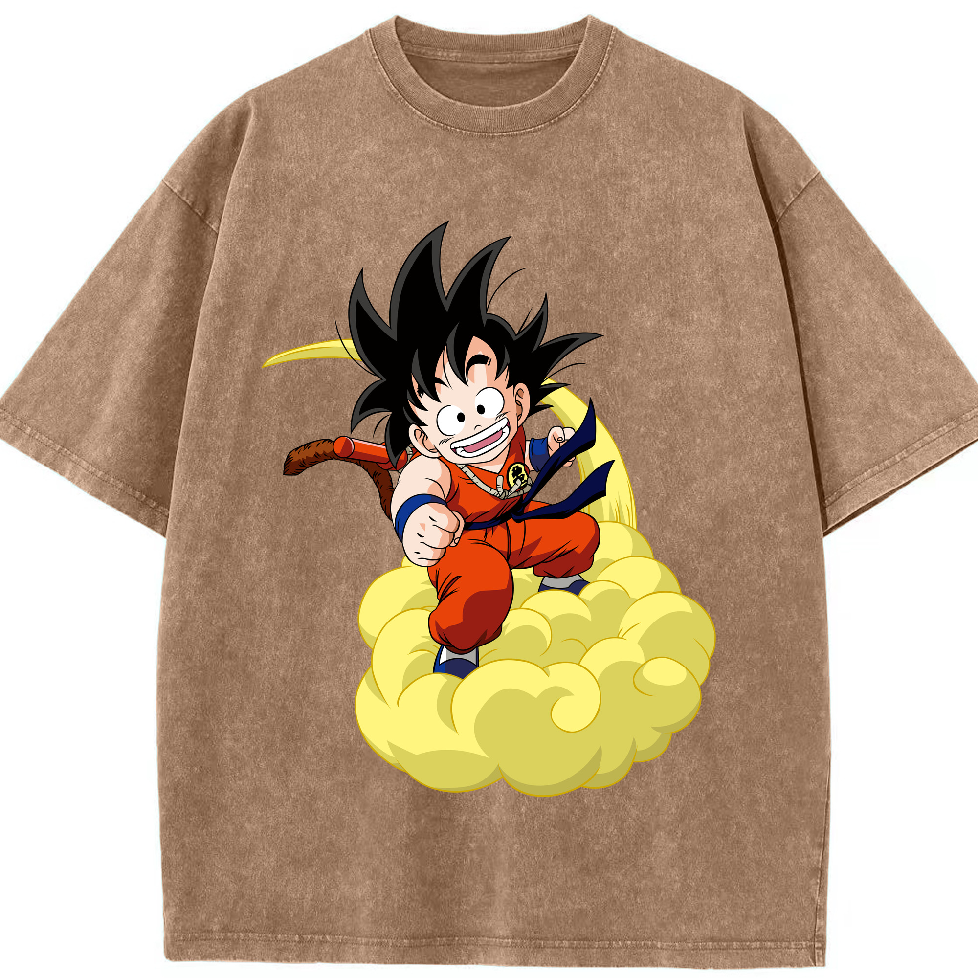 （画像用） ドラゴンボール 孫悟空（そん ごくう）Son Goku カカロット DRAGON BALL Kakarotto 綿100% ヴィンテージ風 半袖Tシャツ（フロントプリント）