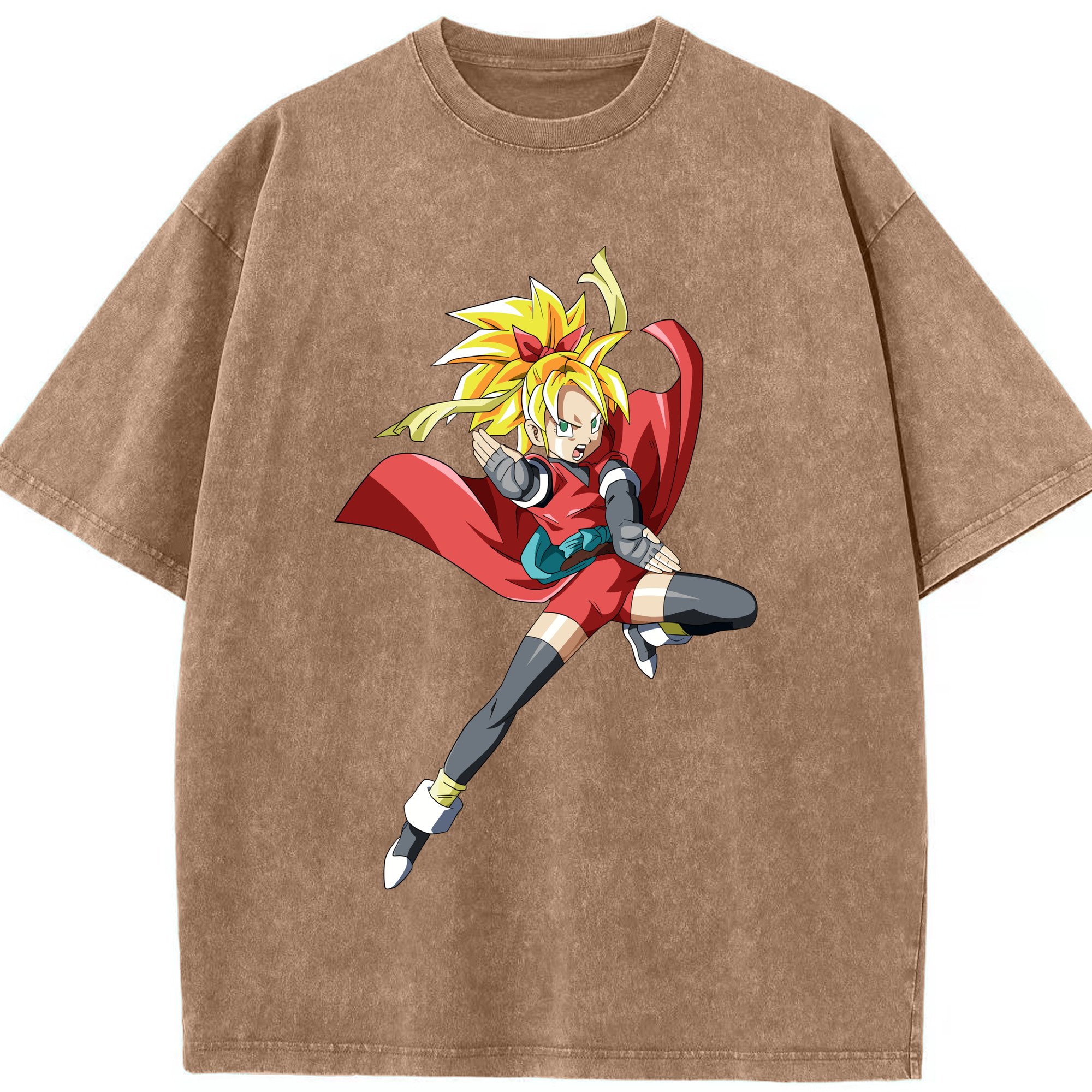 （画像用） ドラゴンボール カリフラ DRAGON BALL Caulifla 綿100% ヴィンテージ風 半袖Tシャツ（フロントプリント）