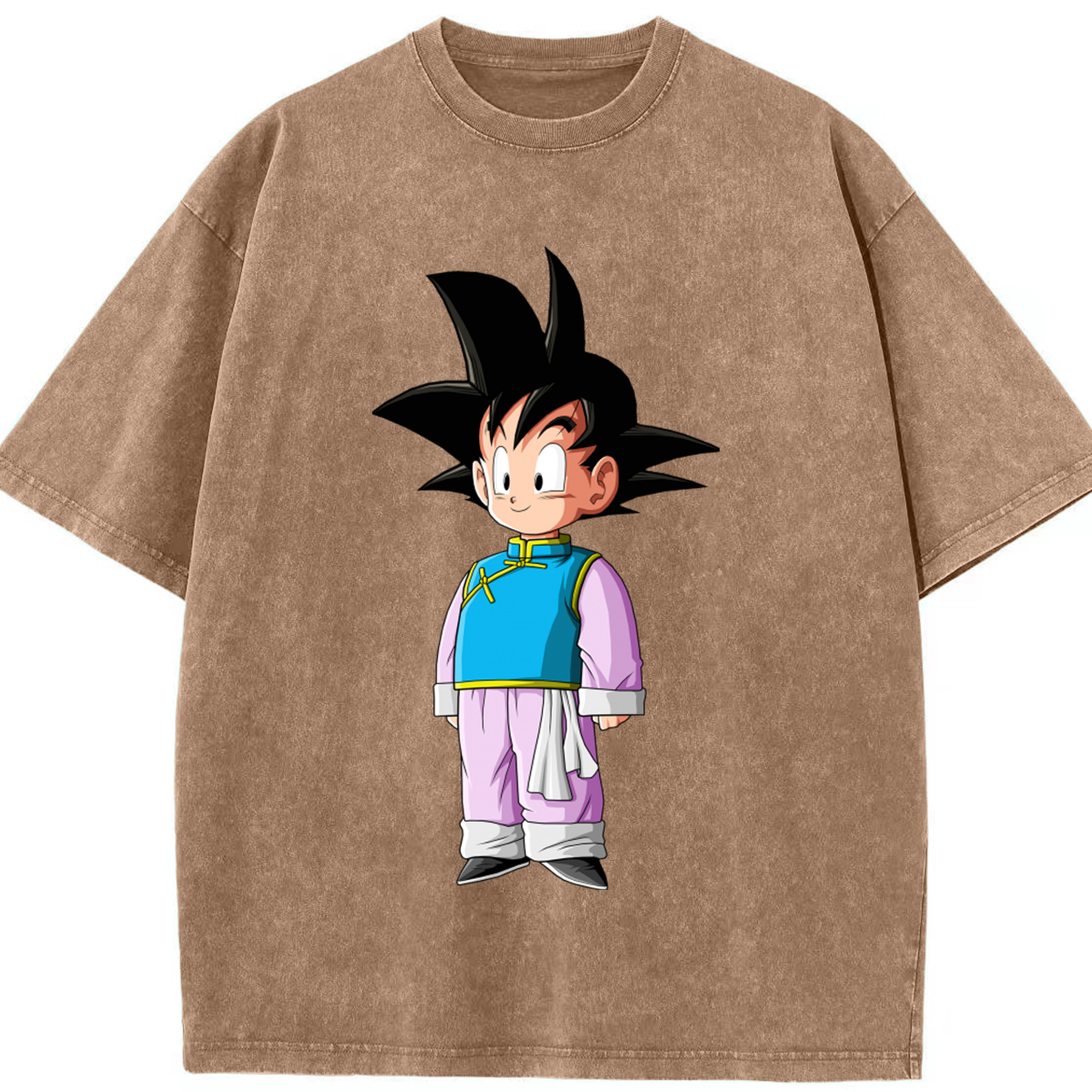 （画像用） ドラゴンボール 孫悟空（そん ごくう）Son Goku カカロット DRAGON BALL Kakarotto 綿100% ヴィンテージ風 半袖Tシャツ（フロントプリント）