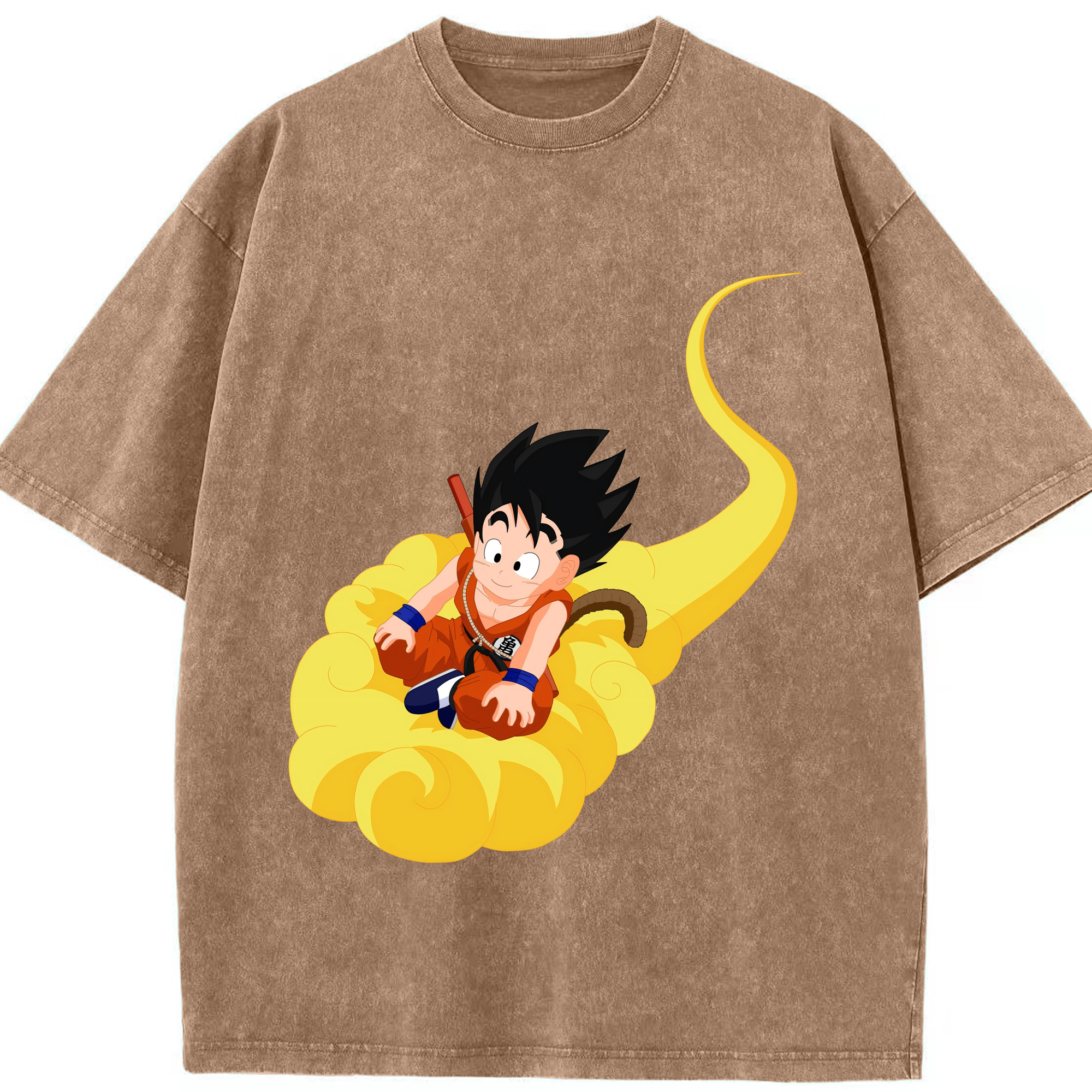 （画像用） ドラゴンボール 孫悟空（そん ごくう）Son Goku カカロット DRAGON BALL Kakarotto 綿100% ヴィンテージ風 半袖Tシャツ（フロントプリント）