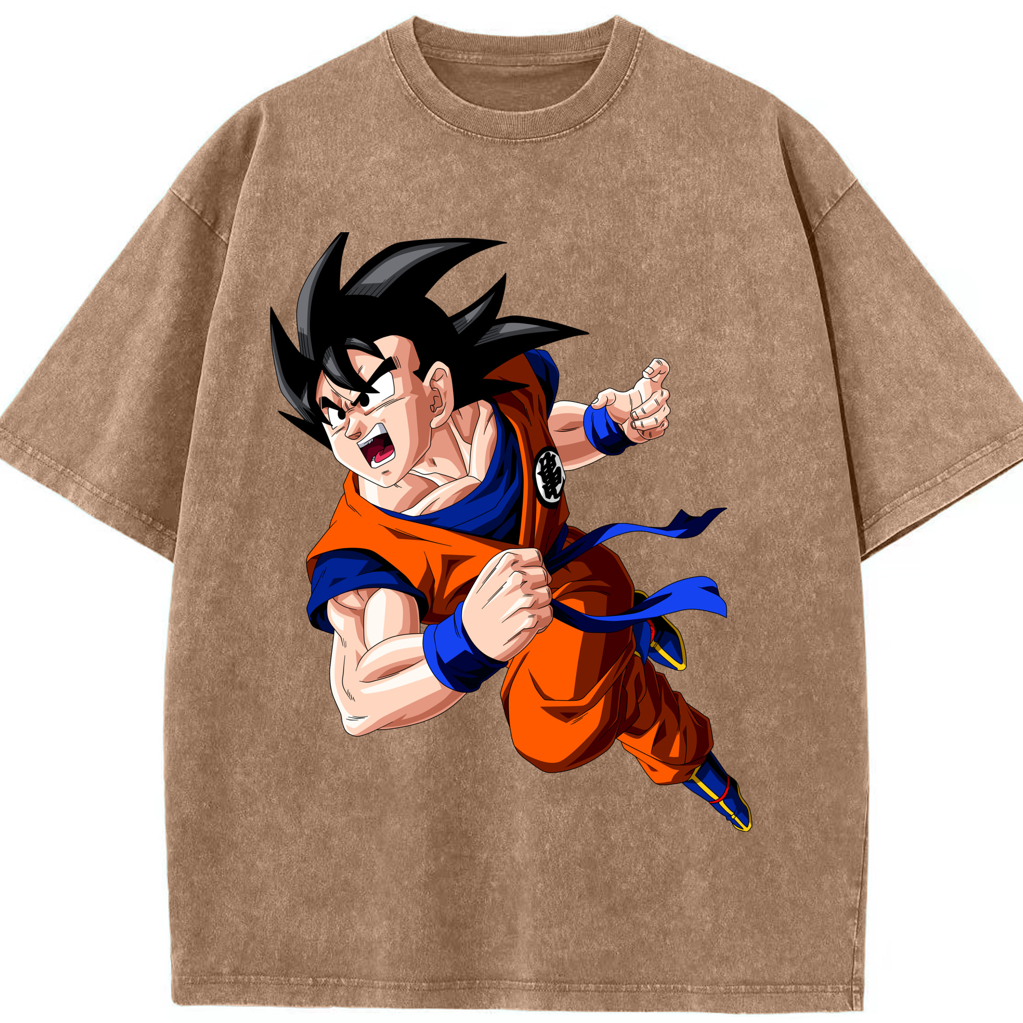（画像用） ドラゴンボール 孫悟空（そん ごくう）Son Goku カカロット DRAGON BALL Kakarotto 綿100% ヴィンテージ風 半袖Tシャツ（フロントプリント）